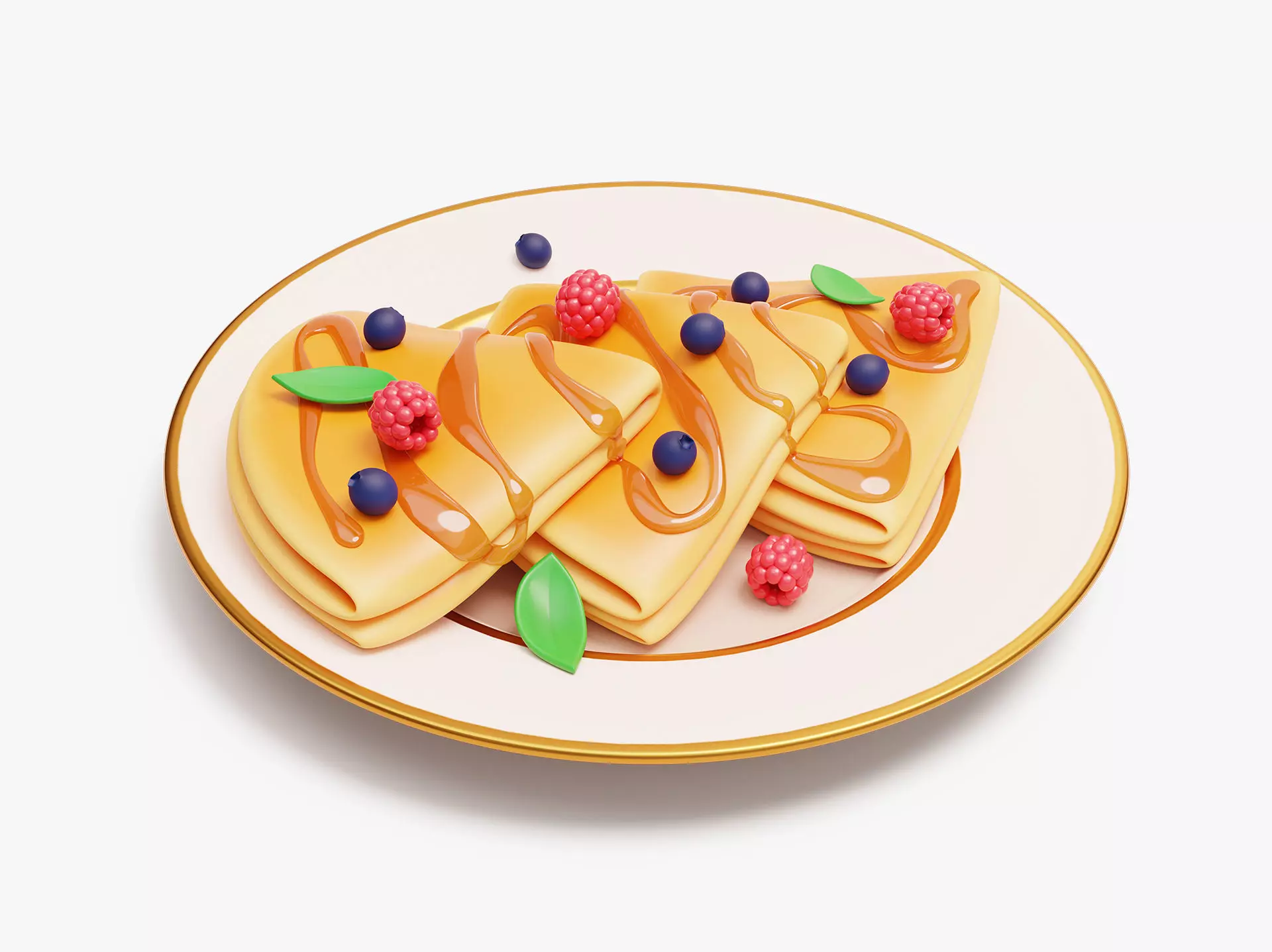 Stylized Sweet Pancakes 3D model_0