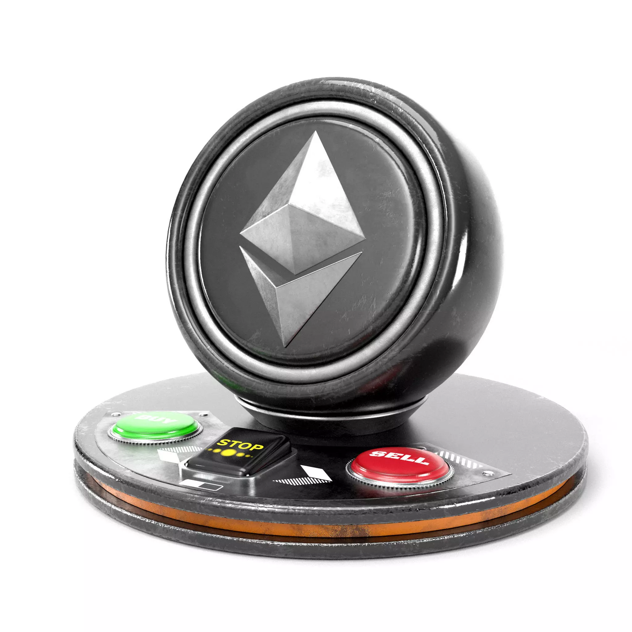 Ethereum Coin Logo Low-poly 3D model