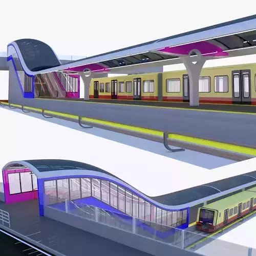 Berlin S-bahn station III 3D model