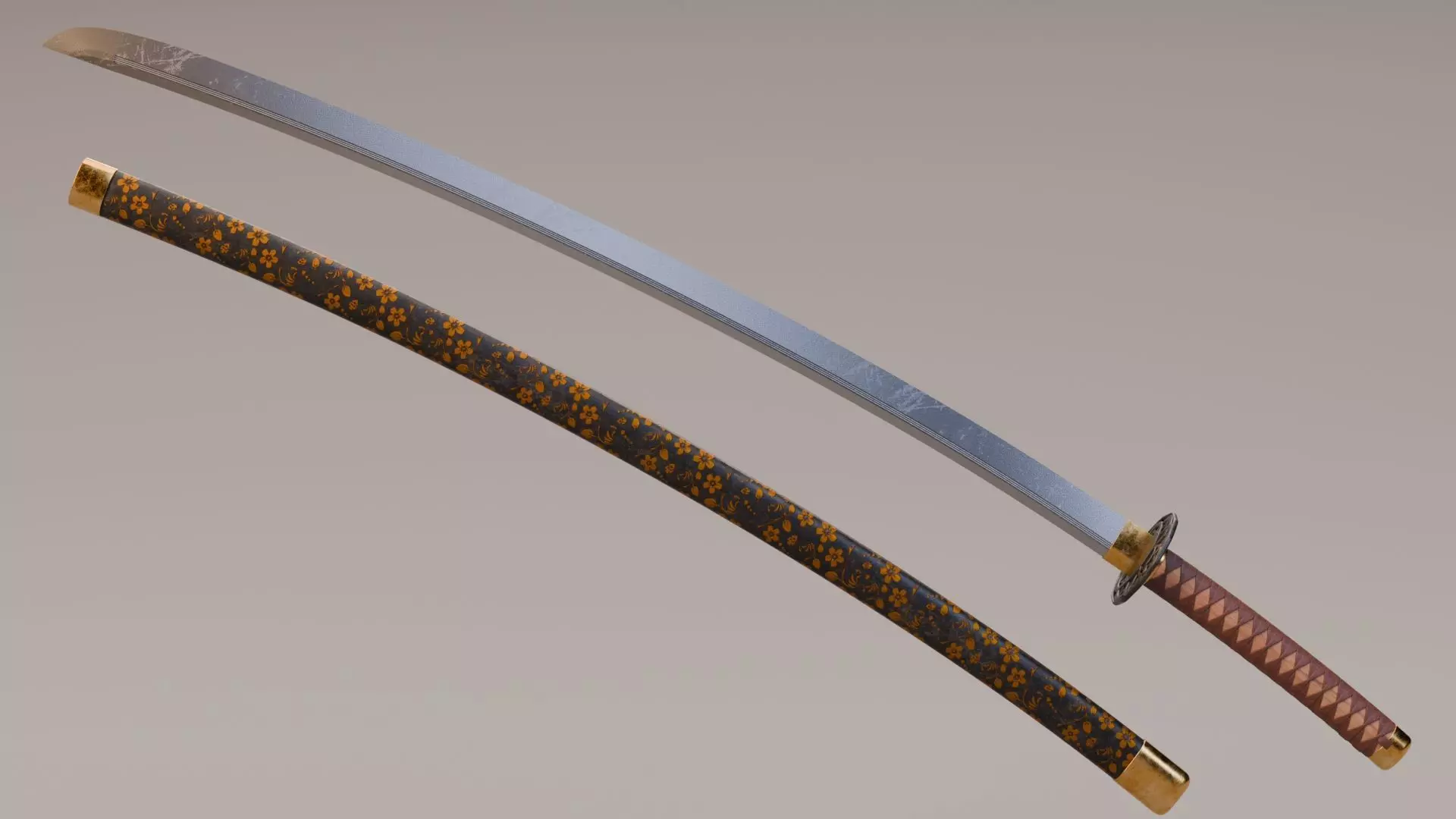 Japanese Katana 3D model_0
