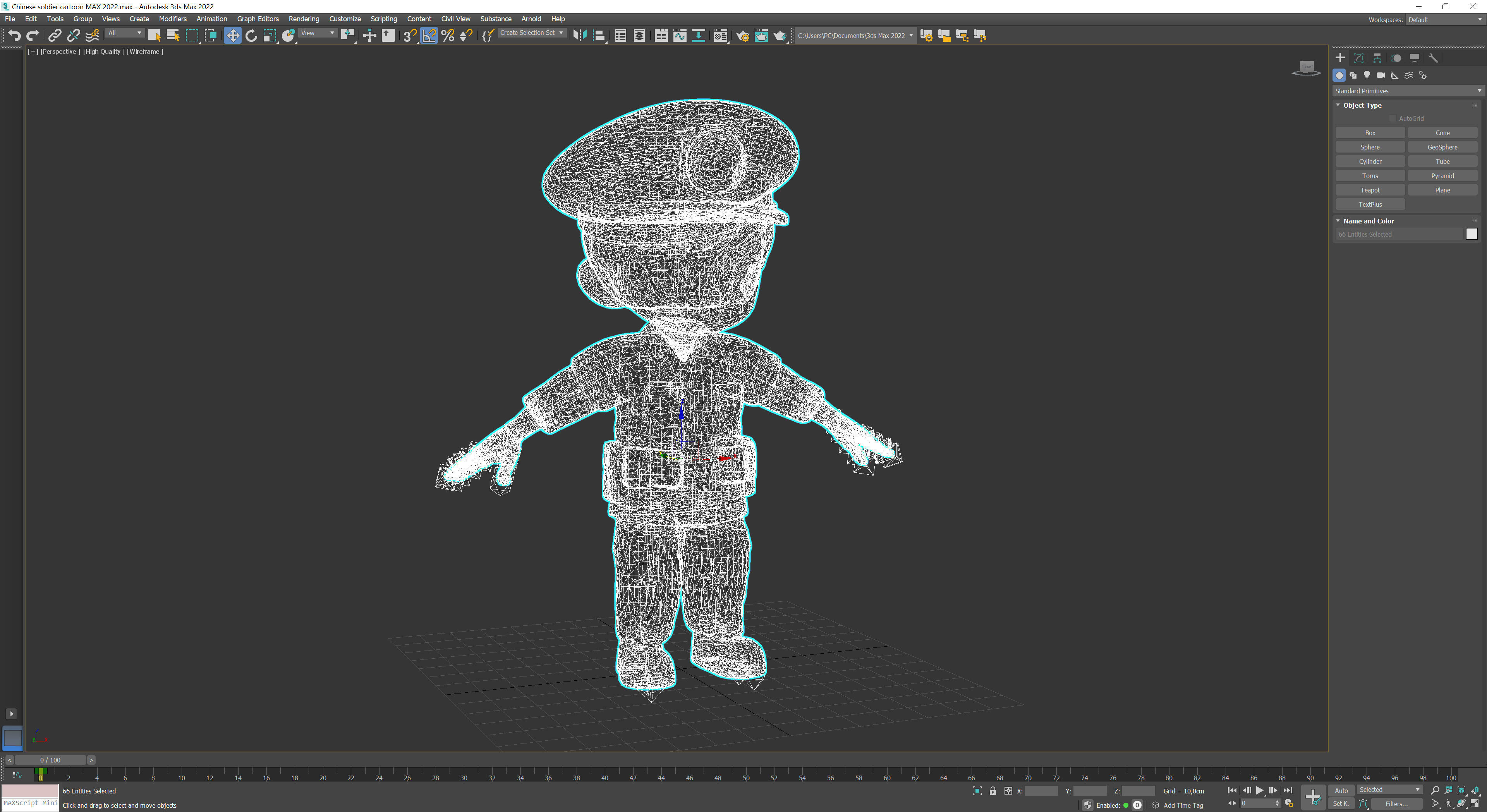 Chinese soldier cartoon Low-poly 3D model_14