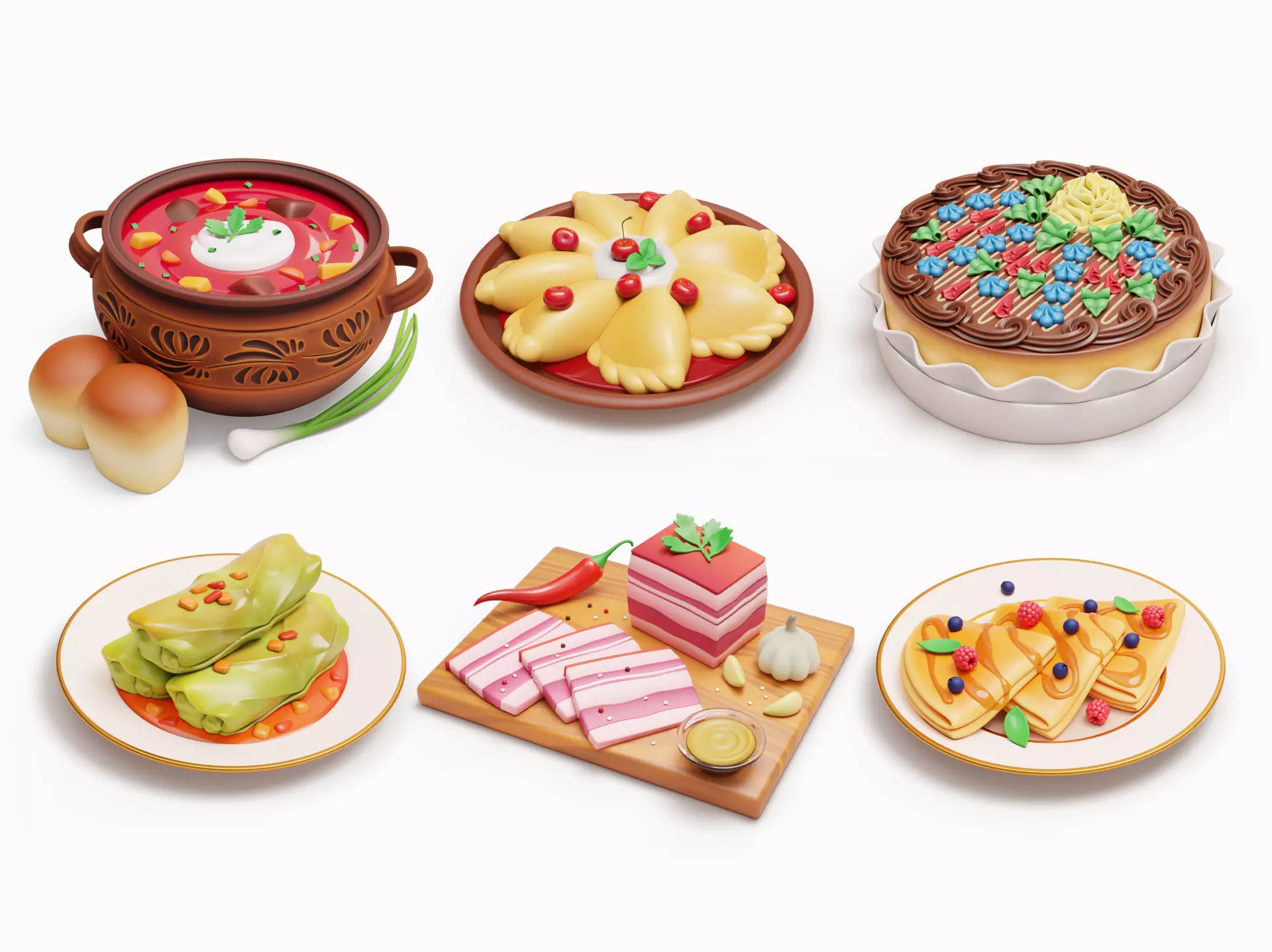 Ukraine Food Pack 3D Model Collection_0