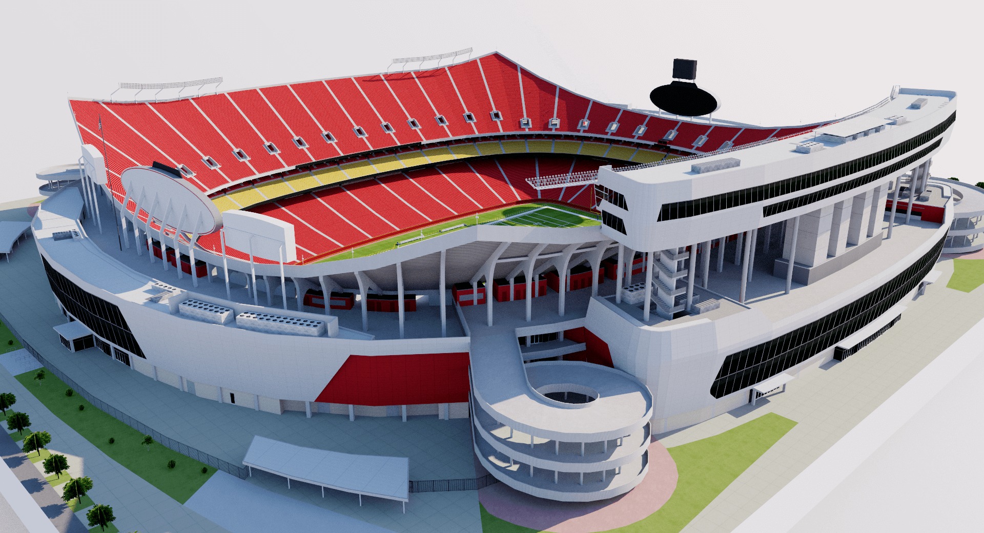 Arrowhead Stadium - Kansas City Chiefs - USA 3D model_10