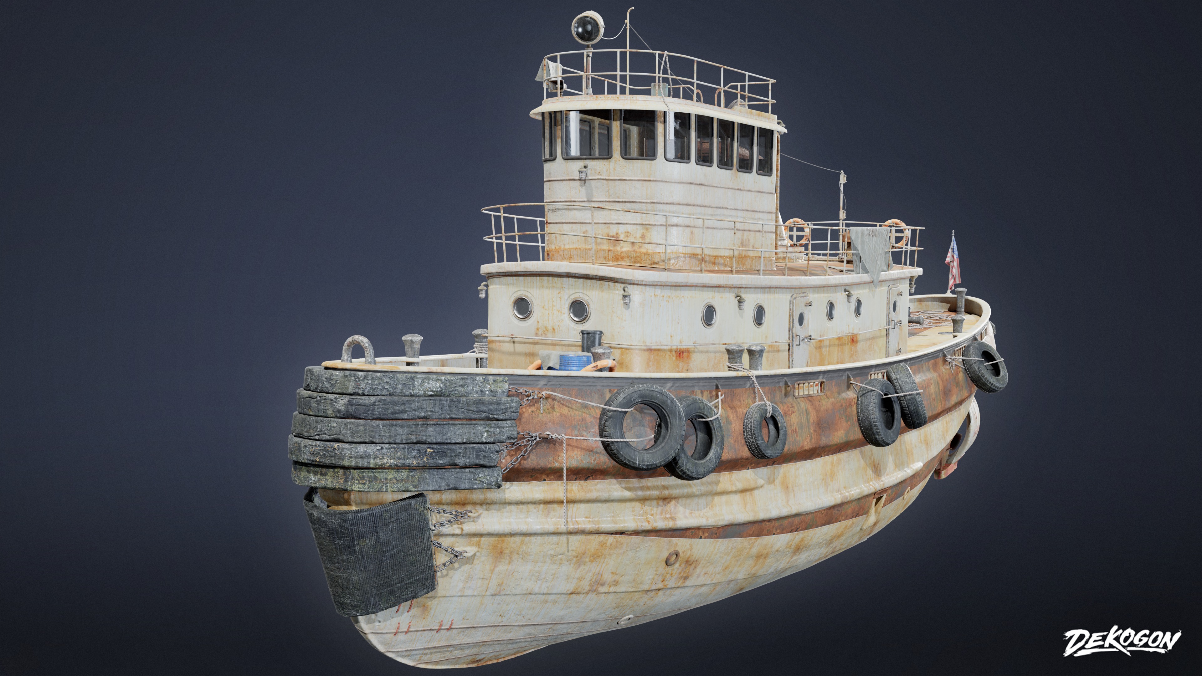 BOATYARD - Tugboat - LOW POLY AND NANITE Low-poly 3D model_2