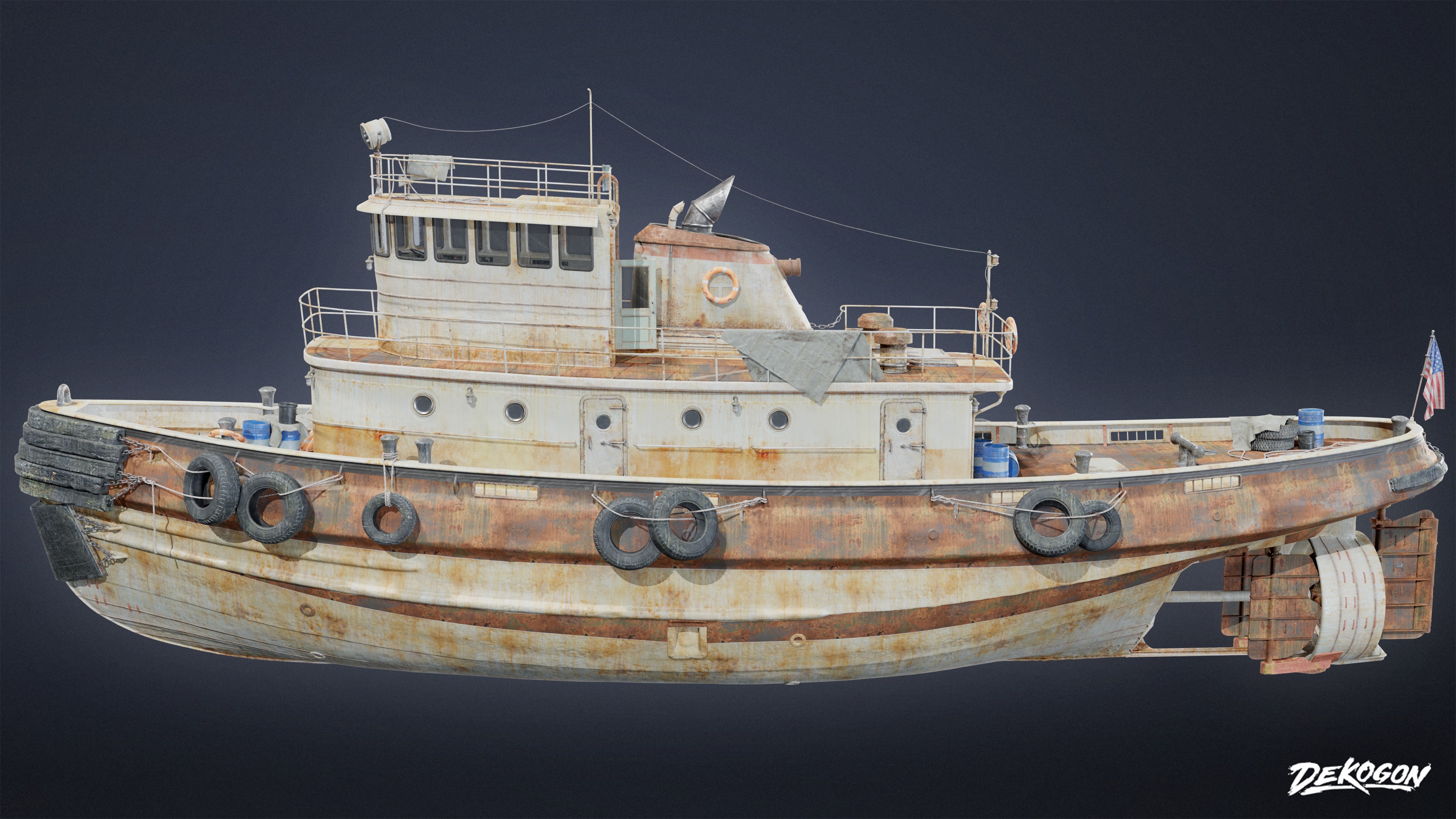 BOATYARD - Tugboat - LOW POLY AND NANITE Low-poly 3D model_1