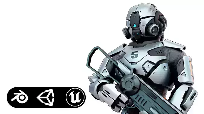 CYBORG SOLDIER RX-200 Rigged for Unreal Engine - Unity - MIXAMO