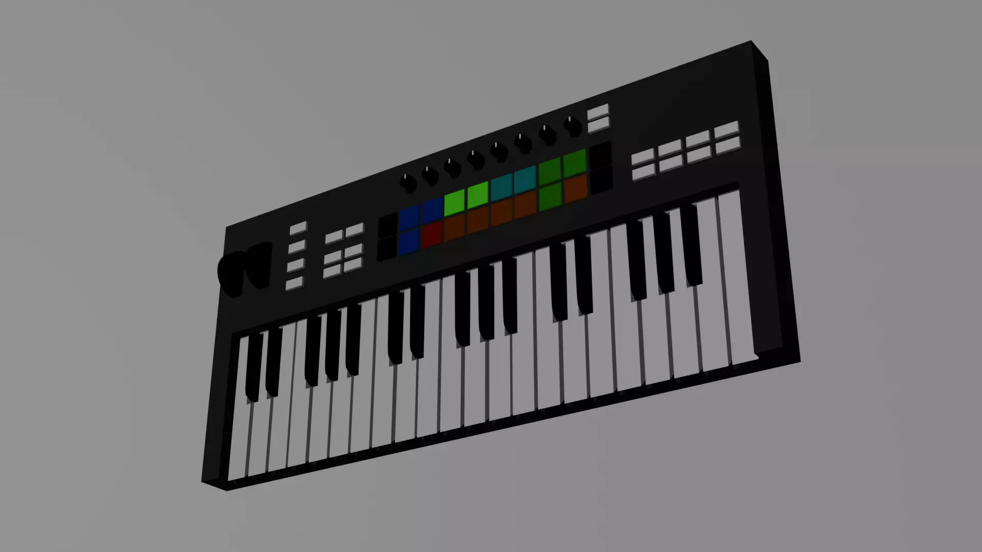Low Poly Midi Keyboard  Low-poly 3D model_0