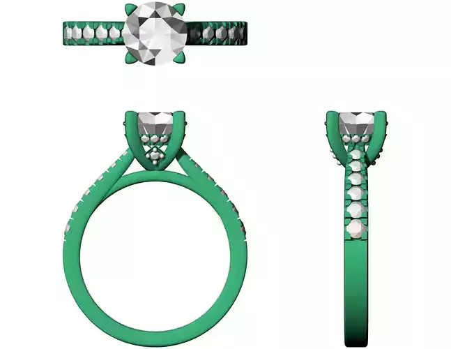 Engagement Ring Round one caarat Hidden Halo