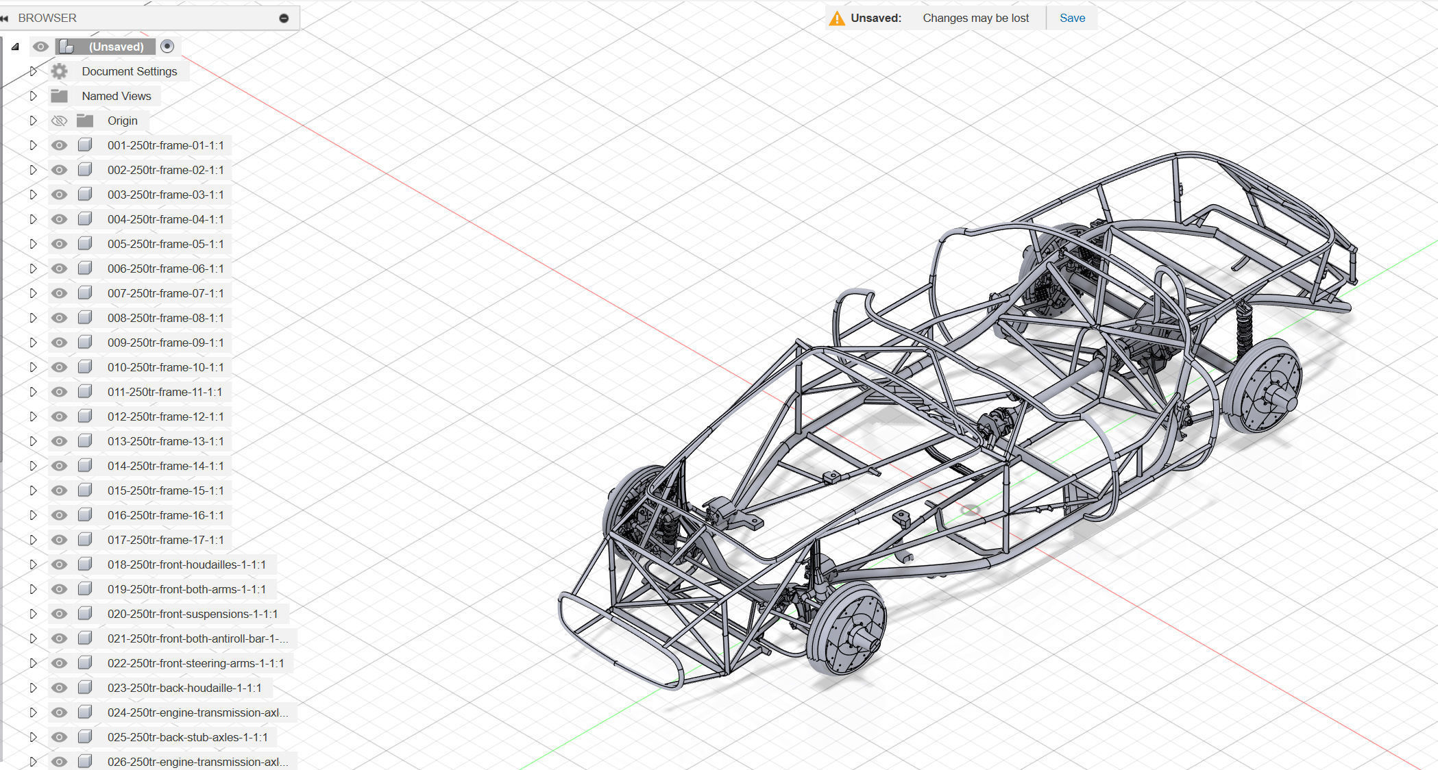Chassis Frame - Ferrari 250 TR Testa Rossa Kit 3D print model_6