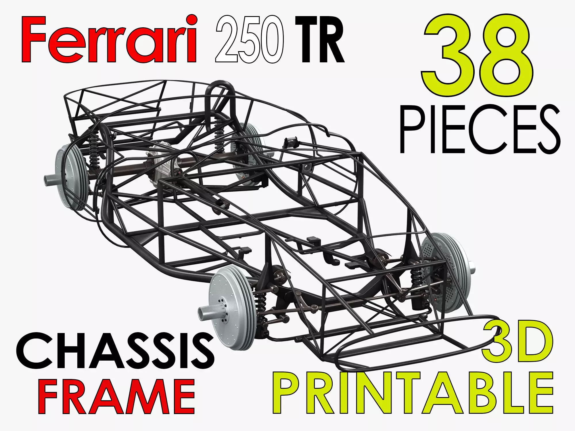 Chassis Frame - Ferrari 250 TR Testa Rossa Kit 3D print model_0