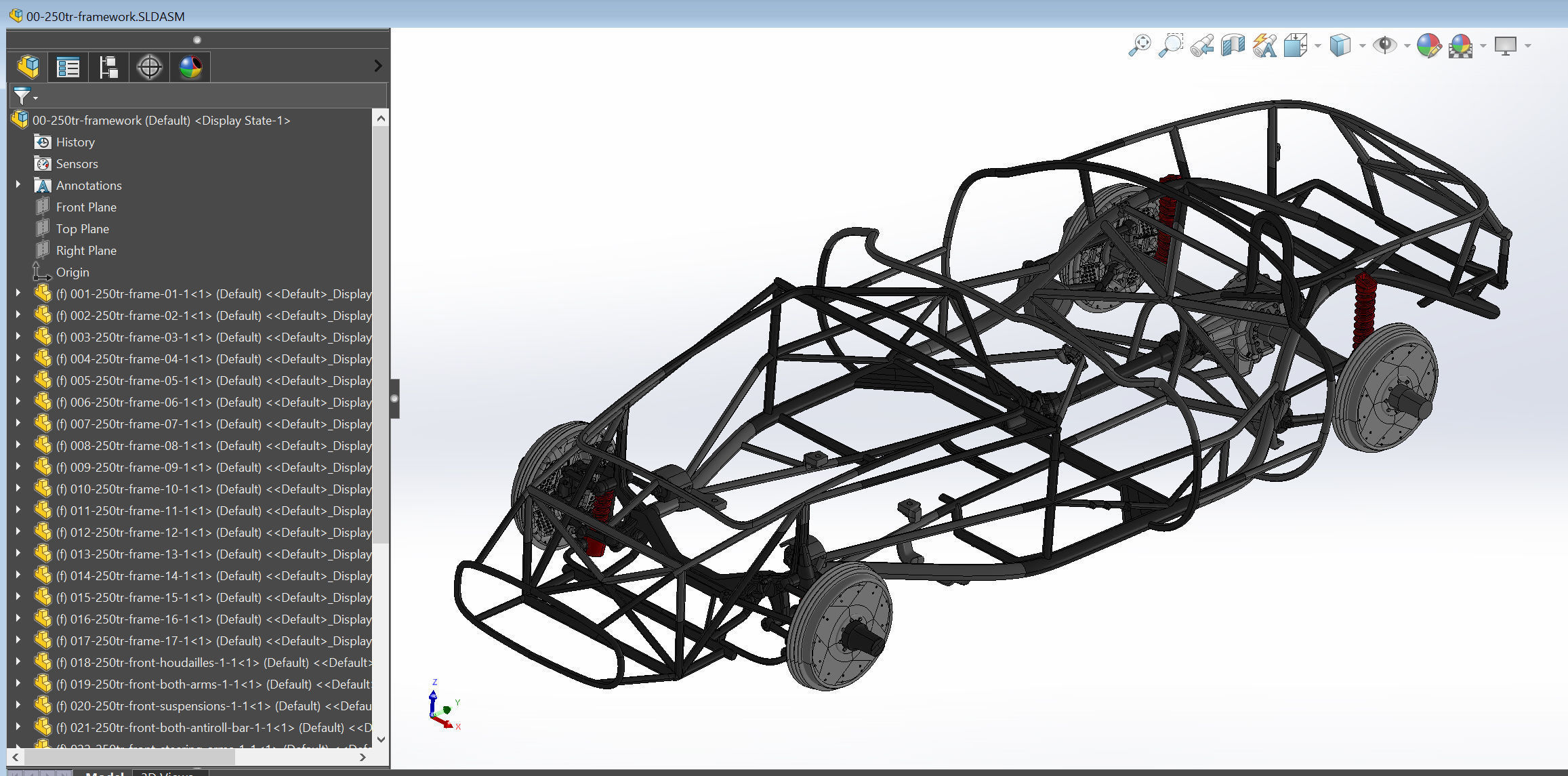 Ferrari 250 TR Chassis Frame Undercarriage - Wheels Pack Bundle 3D Model Collection_3