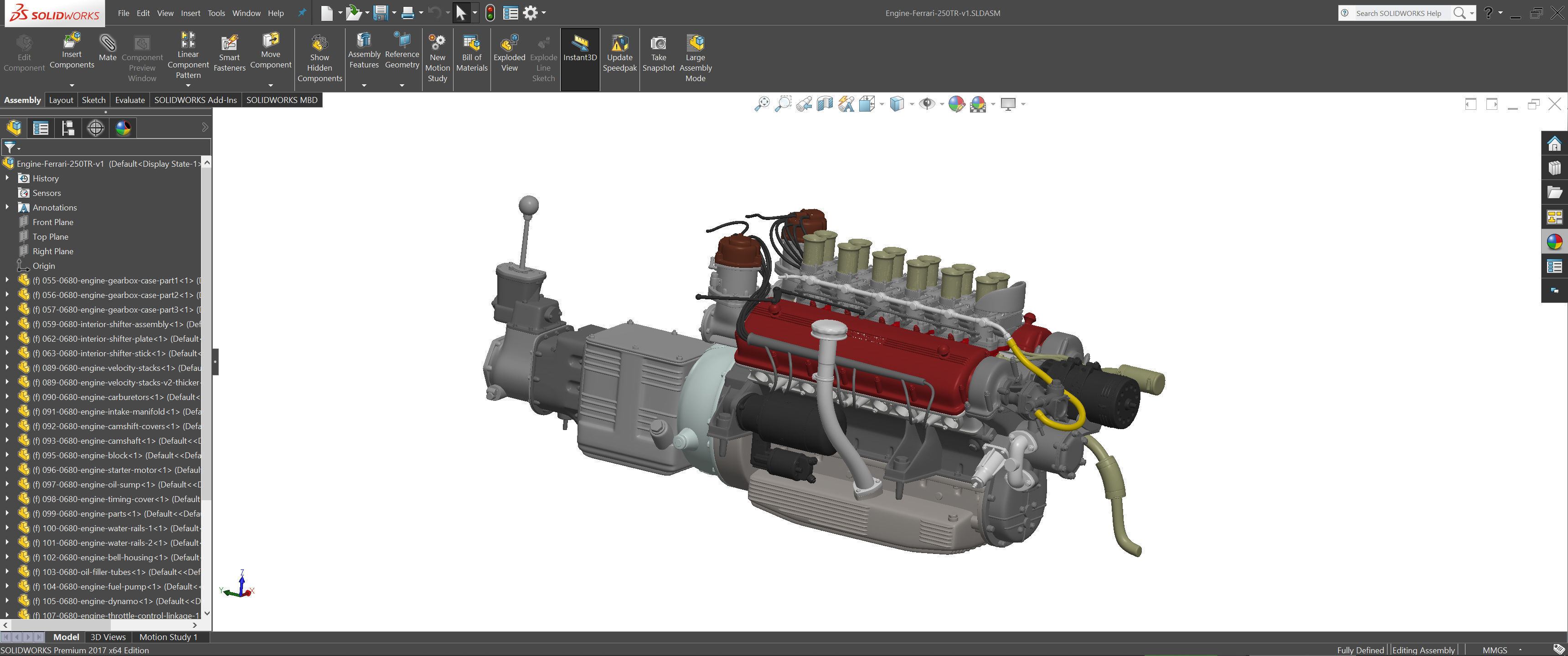 Ferrari 250 TR Chassis Frame Undercarriage - Engine Pack Bundle 3D Model Collection_19
