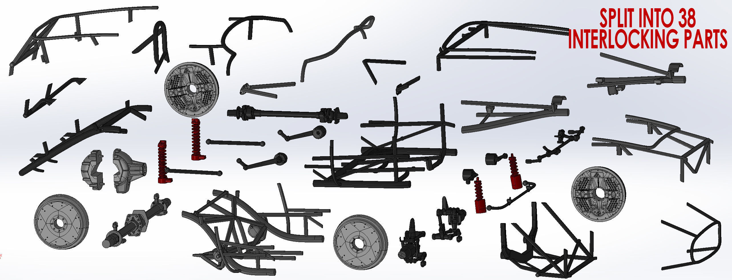 Ferrari 250 TR Chassis Frame Undercarriage - Engine Pack Bundle 3D Model Collection_6