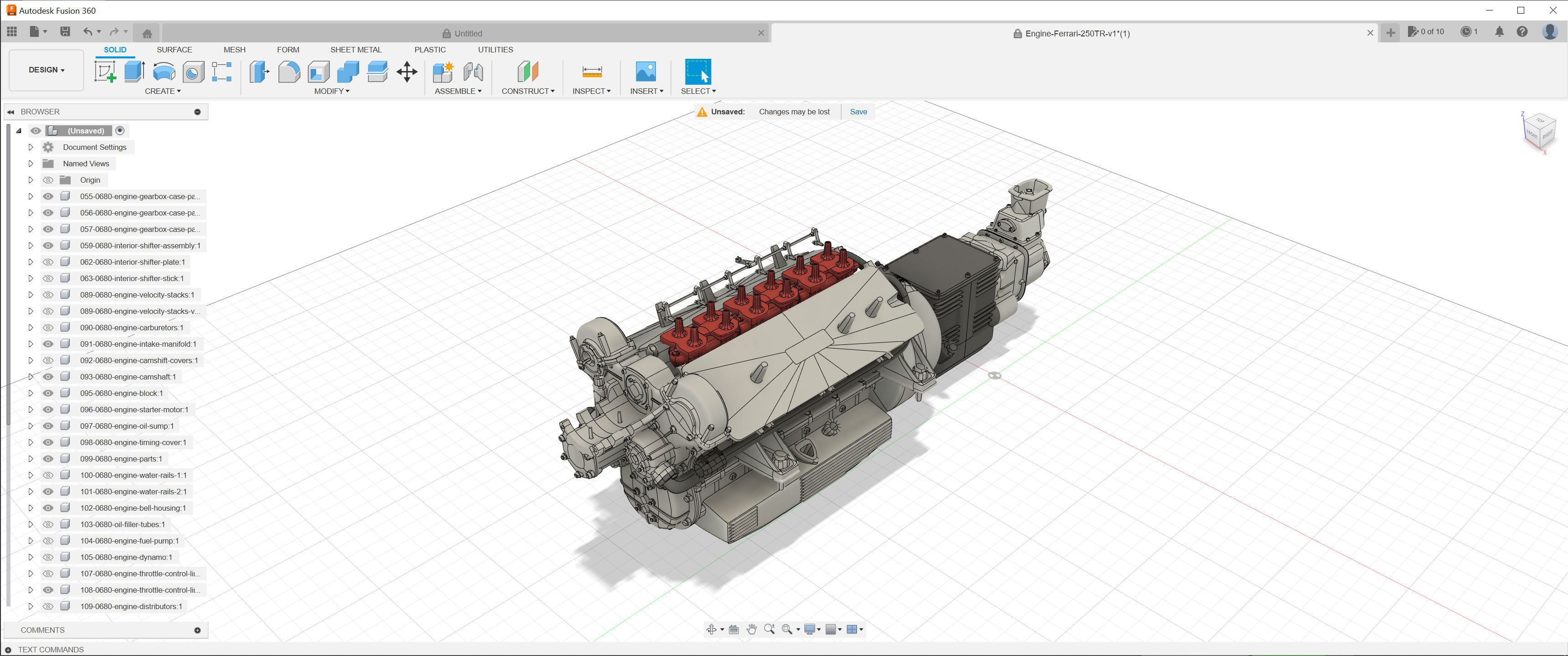 Ferrari 250 TR Chassis Frame Undercarriage - Engine Pack Bundle 3D Model Collection_13