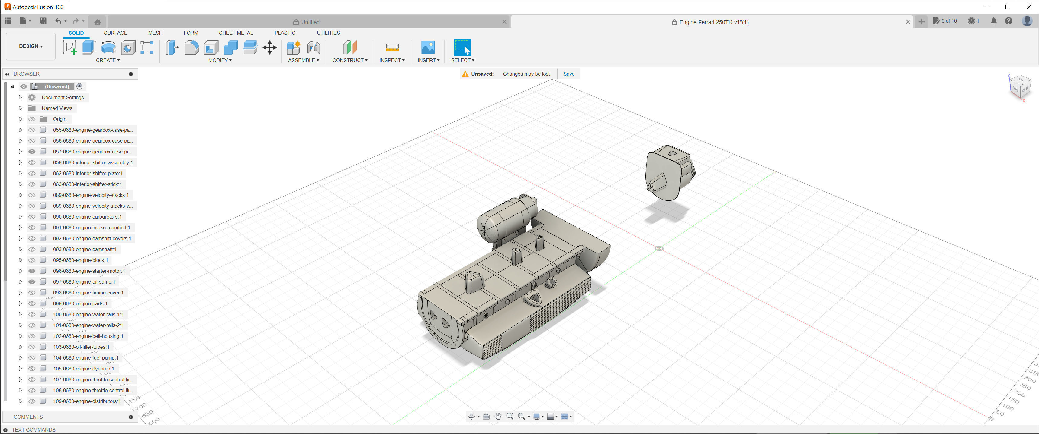 Ferrari 250 TR Chassis Frame Undercarriage - Engine Pack Bundle 3D Model Collection_15
