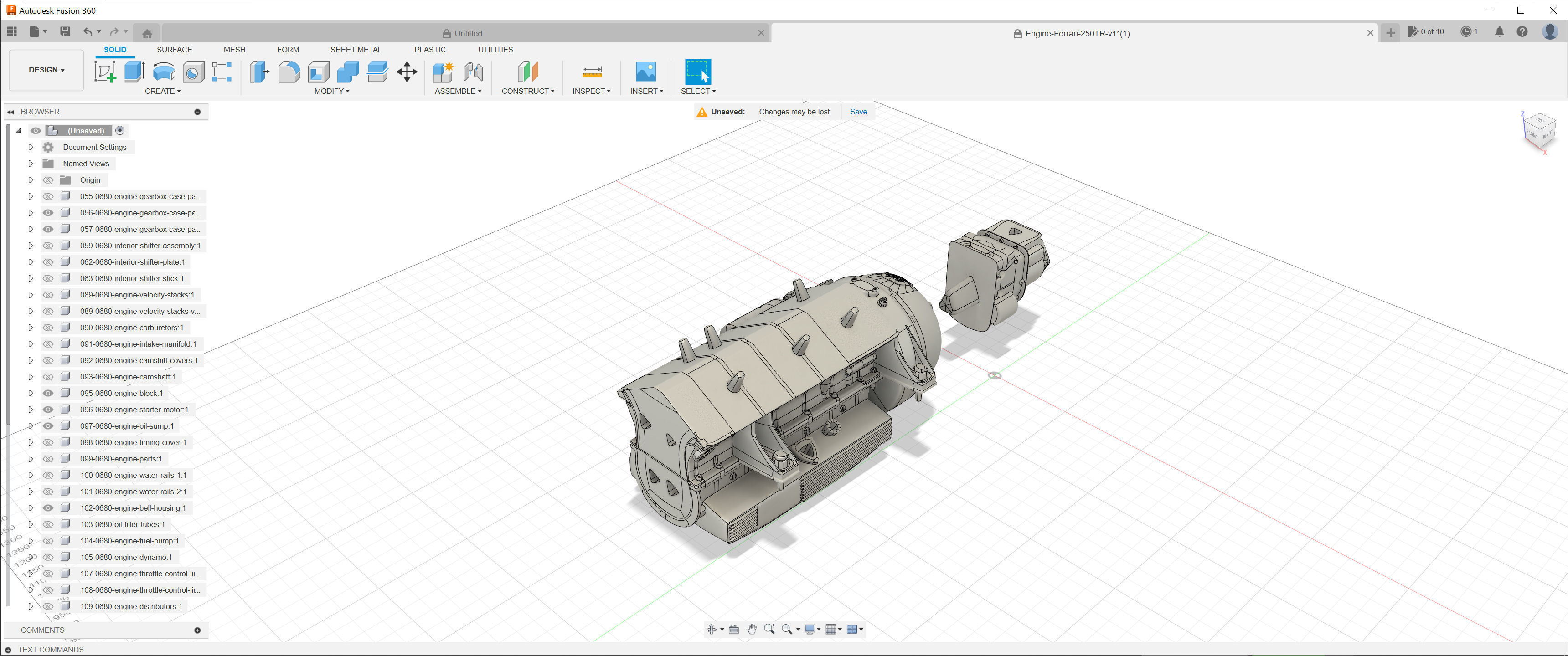 Ferrari 250 TR Chassis Frame Undercarriage - Engine Pack Bundle 3D Model Collection_14