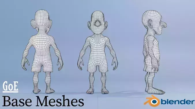 Boy Stylized Basemesh with Topology 1 Low-poly 3D model