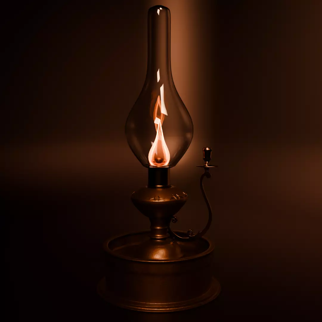 Antique-Style Vintage Lamp 3D model_0