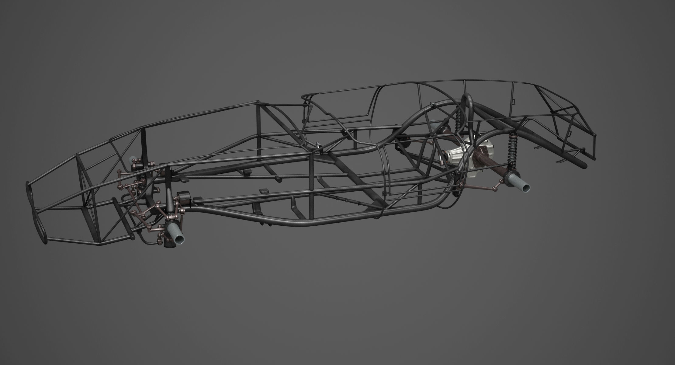 Ferrari 250 TR Chassis Frame - Engine - Wheels Pack Bundle 3D Model Collection_36