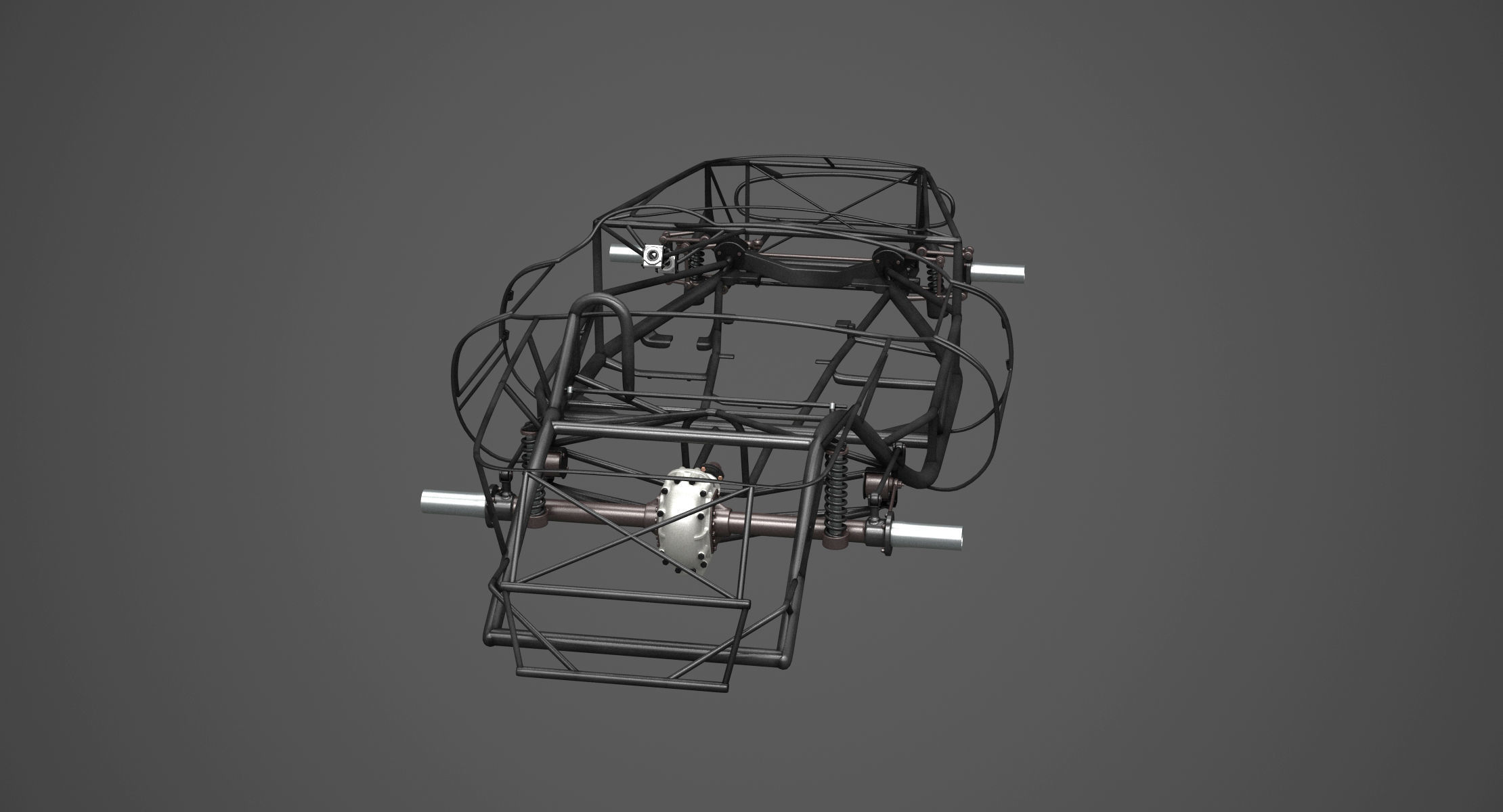 Ferrari 250 TR Chassis Frame - Engine - Wheels Pack Bundle 3D Model Collection_32