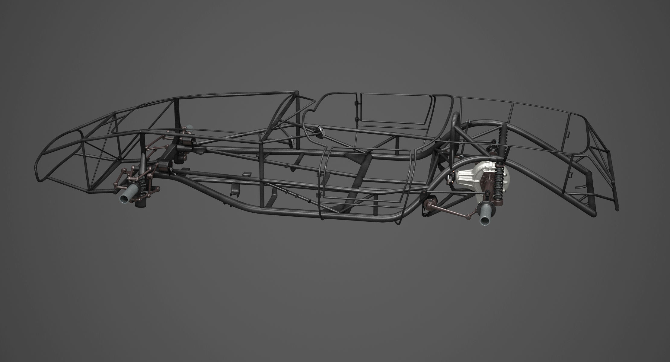 Ferrari 250 TR Chassis Frame - Engine - Wheels Pack Bundle 3D Model Collection_35