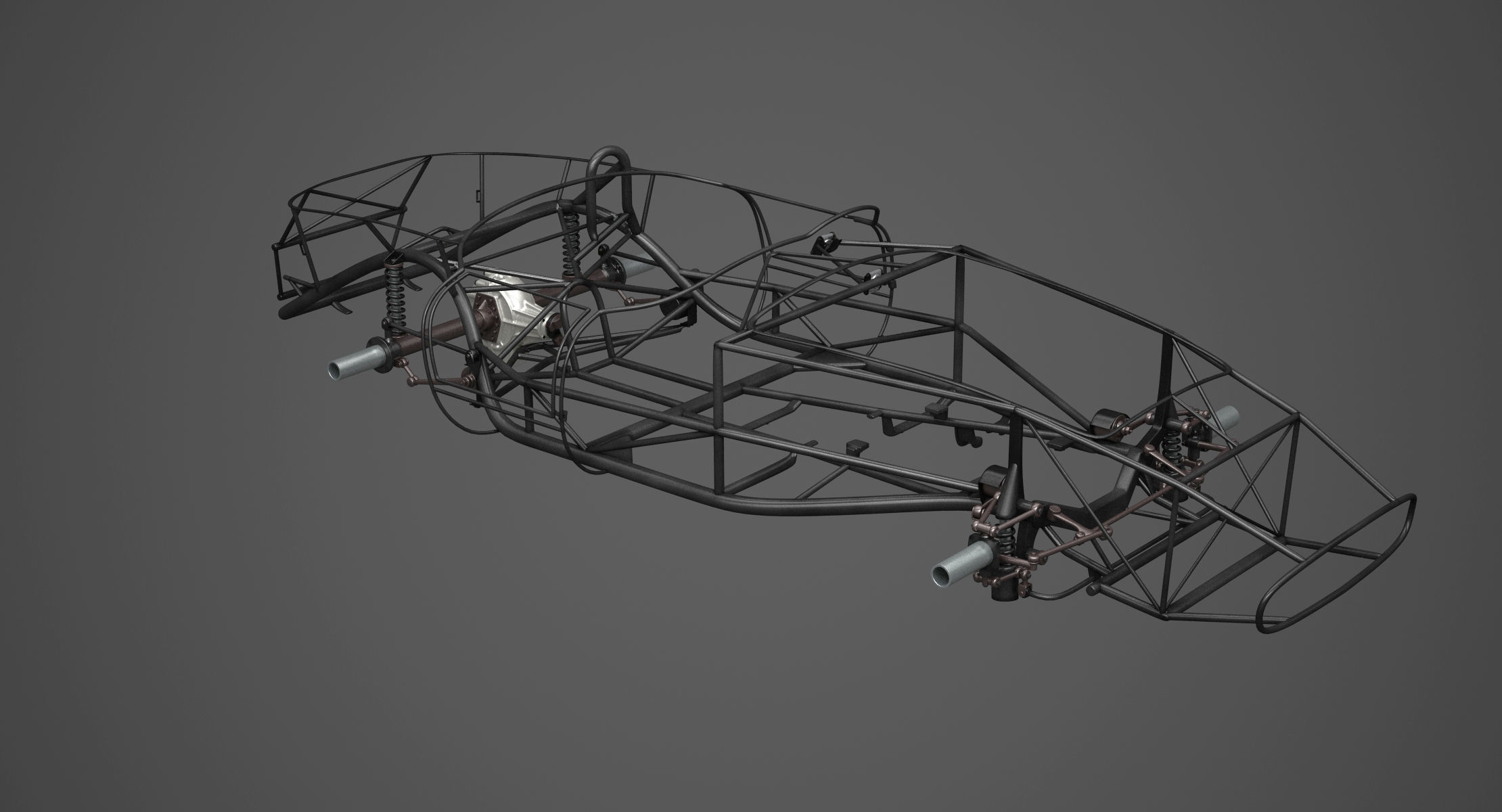 Ferrari 250 TR Chassis Frame - Engine - Wheels Pack Bundle 3D Model Collection_28