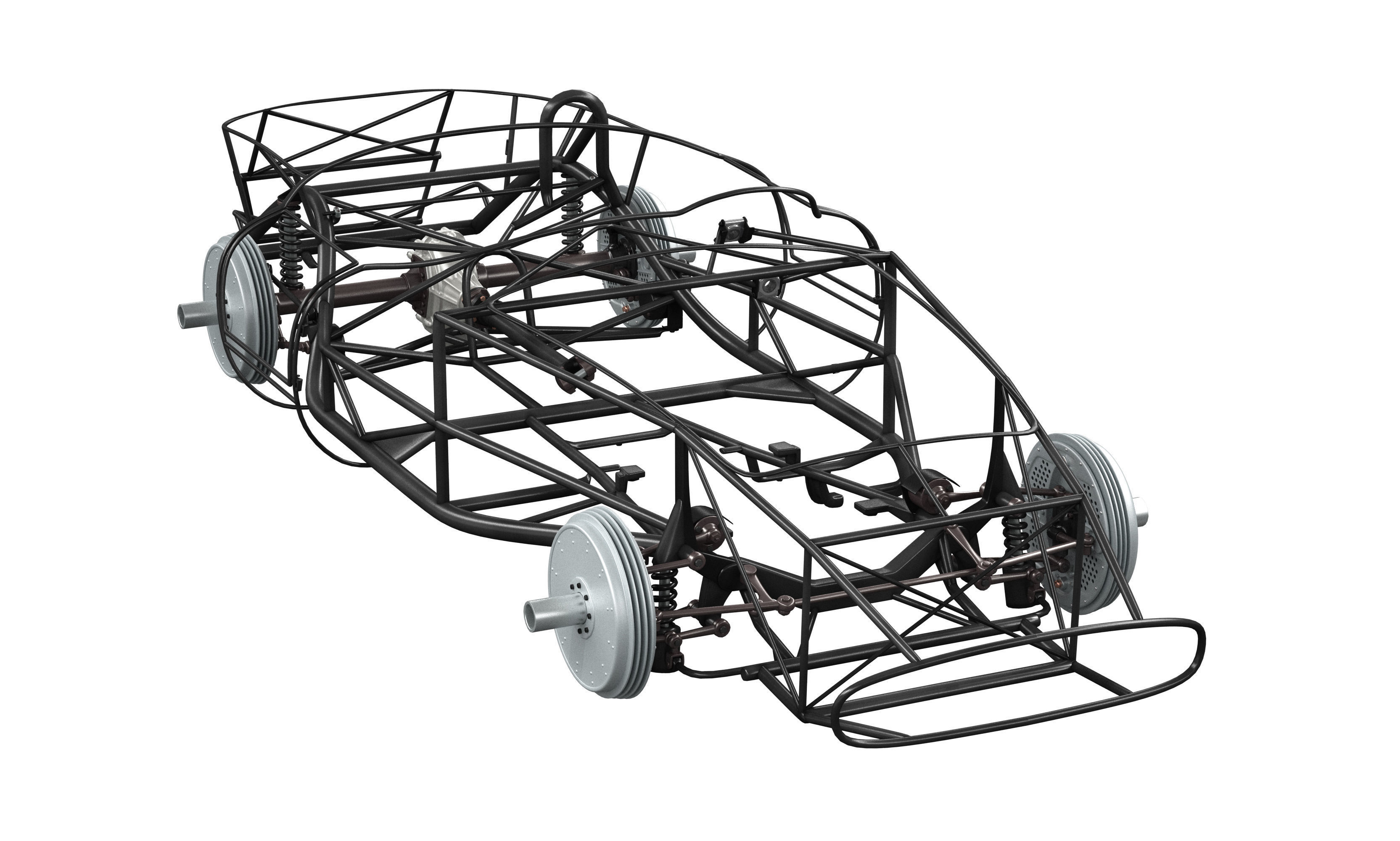 Ferrari 250 TR Chassis Frame - Engine - Wheels Pack Bundle 3D Model Collection_10