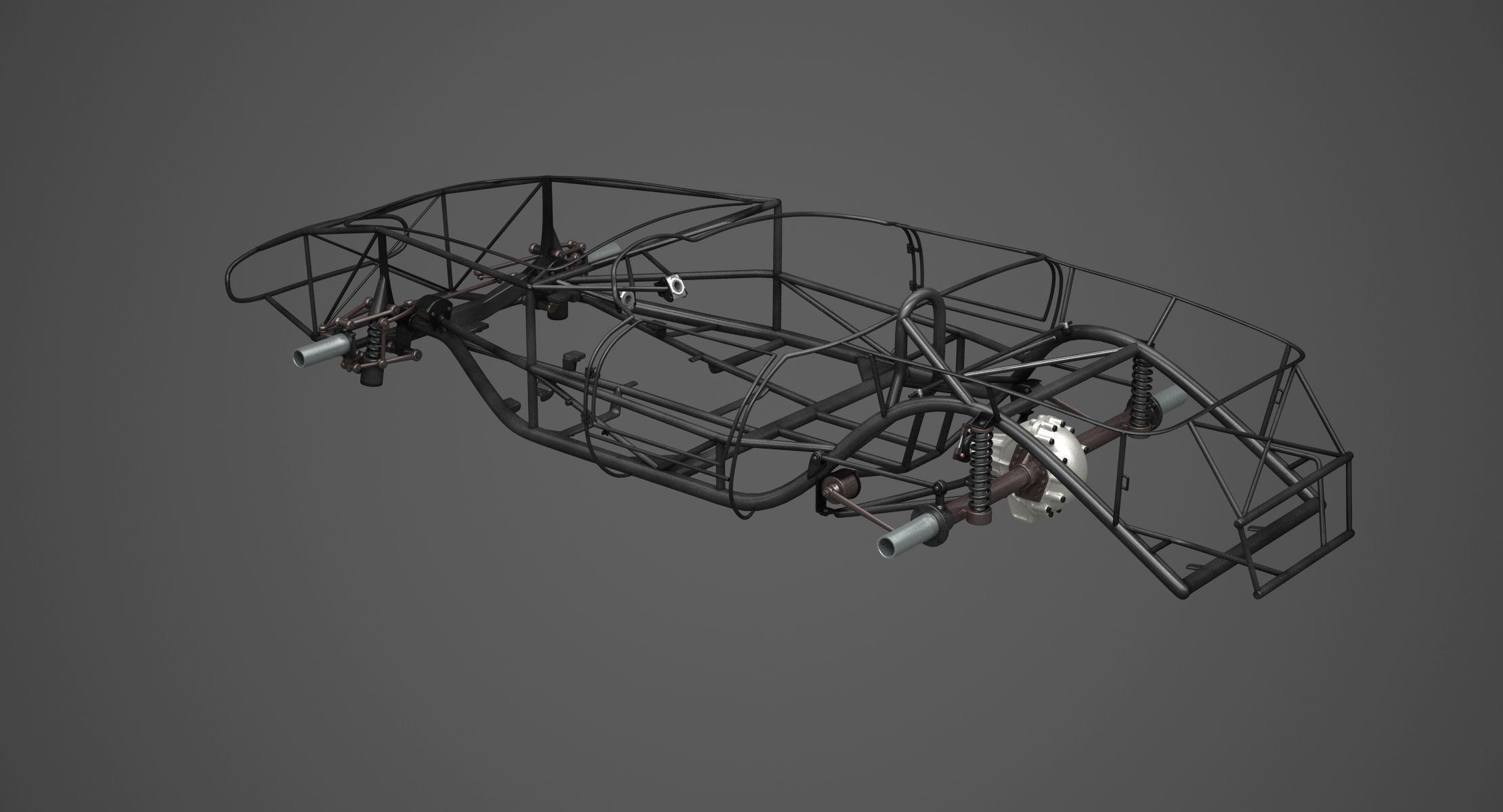 Ferrari 250 TR Chassis Frame - Engine - Wheels Pack Bundle 3D Model Collection_34