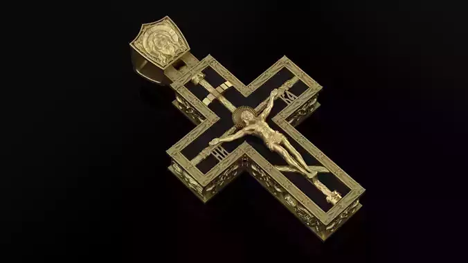 Cross pendant Jesus 3DM STL OBJ model for 3D printing and CNC