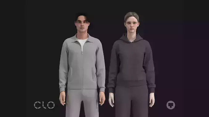 TRACKSUIT and SWEATSUIT mv2 fv2 outfits highpoly 3D model