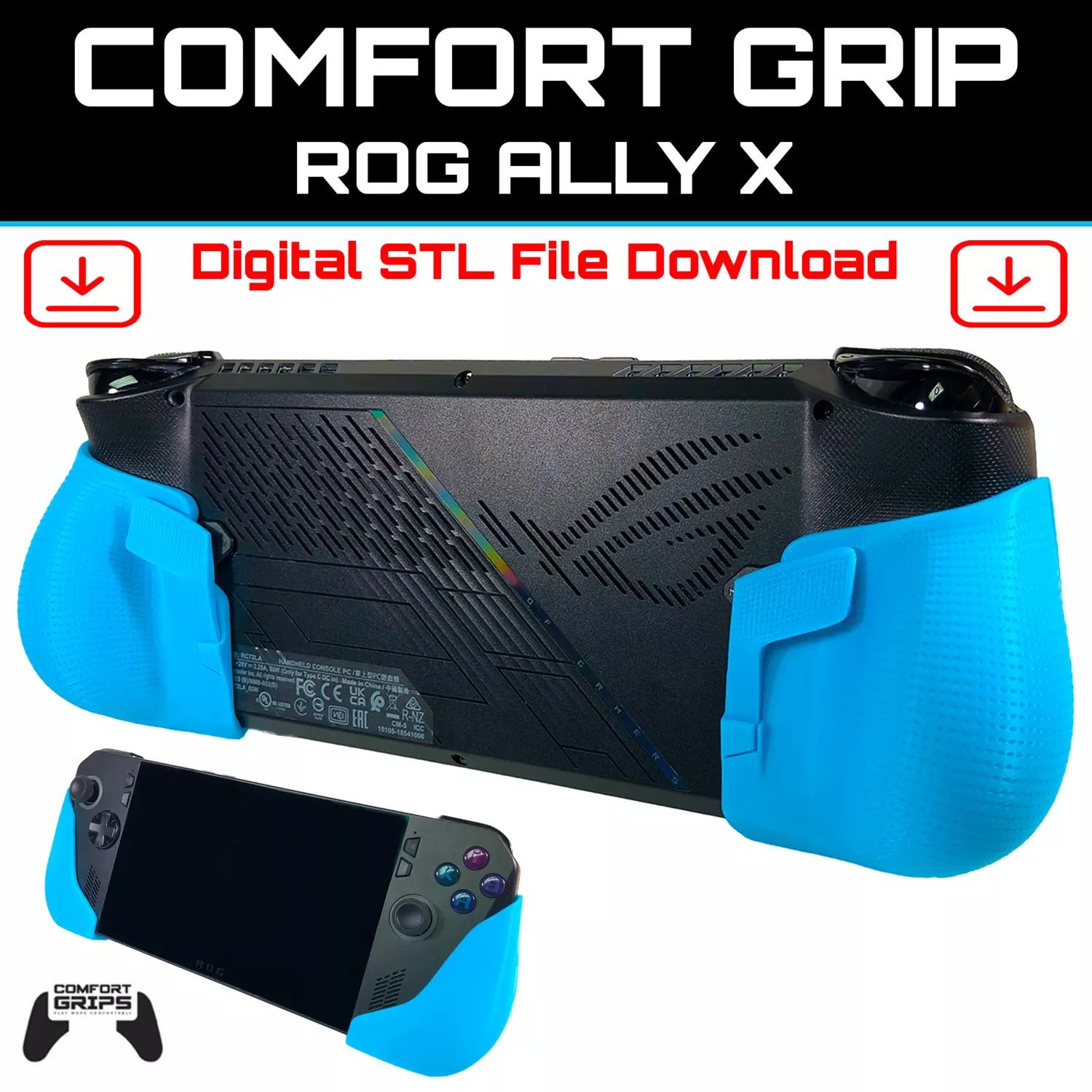 Asus ROG Ally X Comfort Grip Case Accessories 3D print model_0