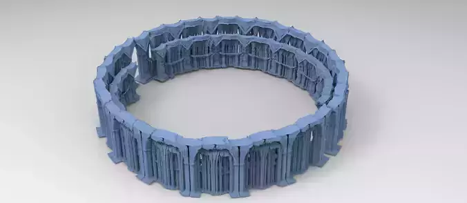 Ancient Mars stone pillar arena 1 3D model