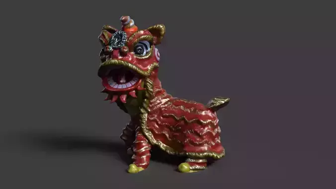 Chinese lion dance figure 