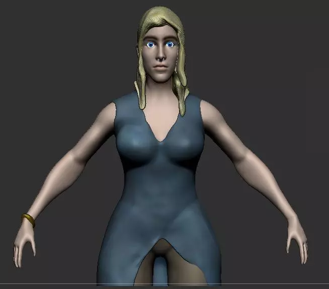 Daenerys blue Version with animations Free low-poly 3D model
