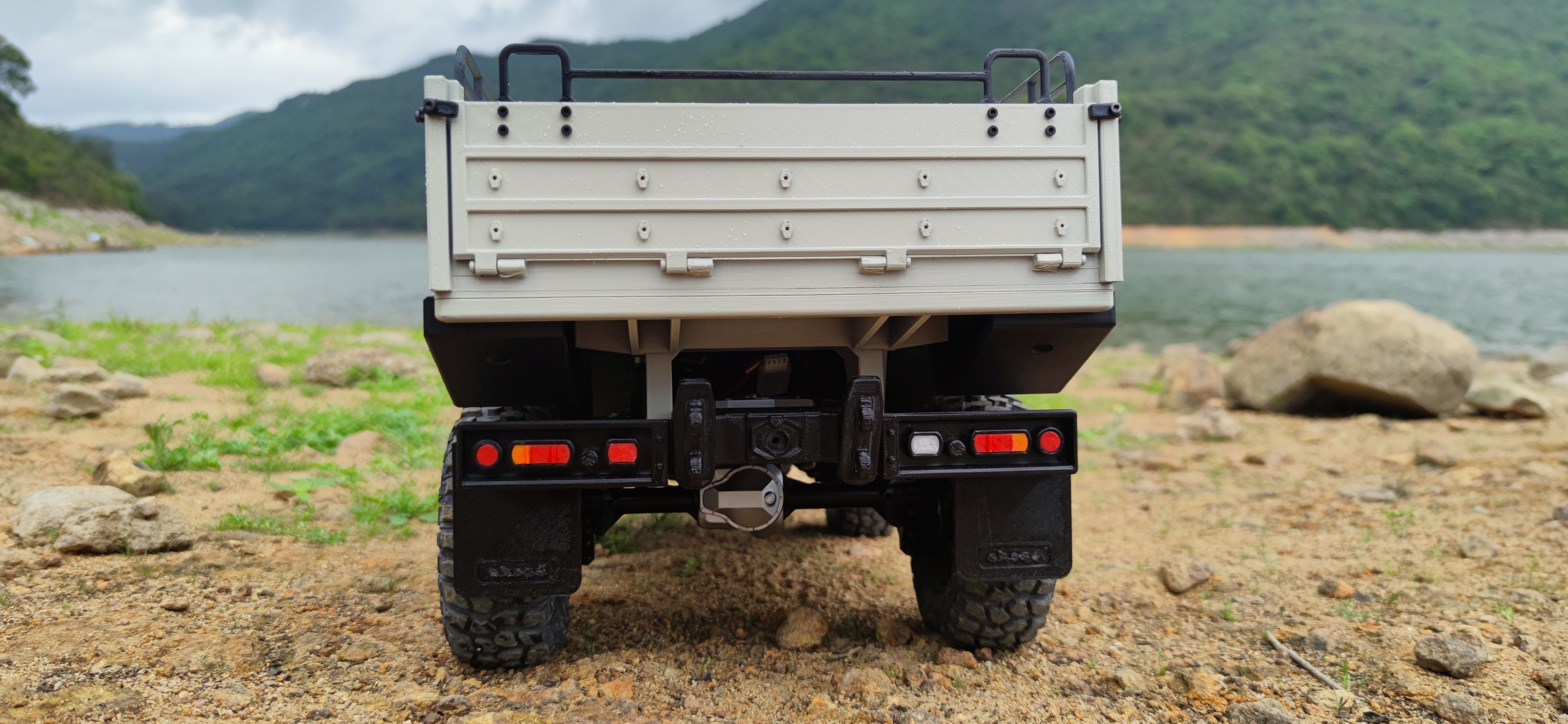 Cat 1 TRX4 4x4 Sideboard Flatbed - 1-10 RC body attachment 3D print model_6