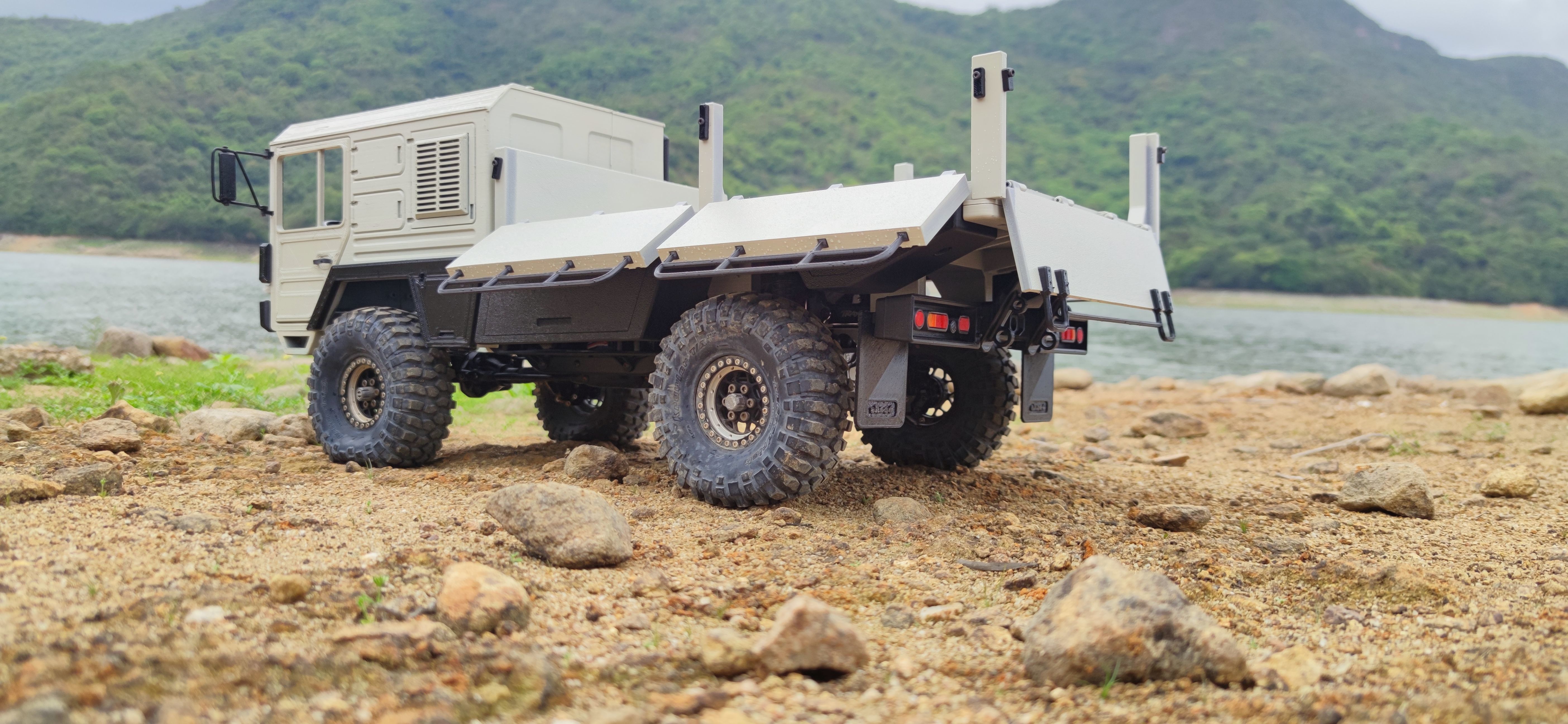 Cat 1 TRX4 4x4 Sideboard Flatbed - 1-10 RC body attachment 3D print model_5