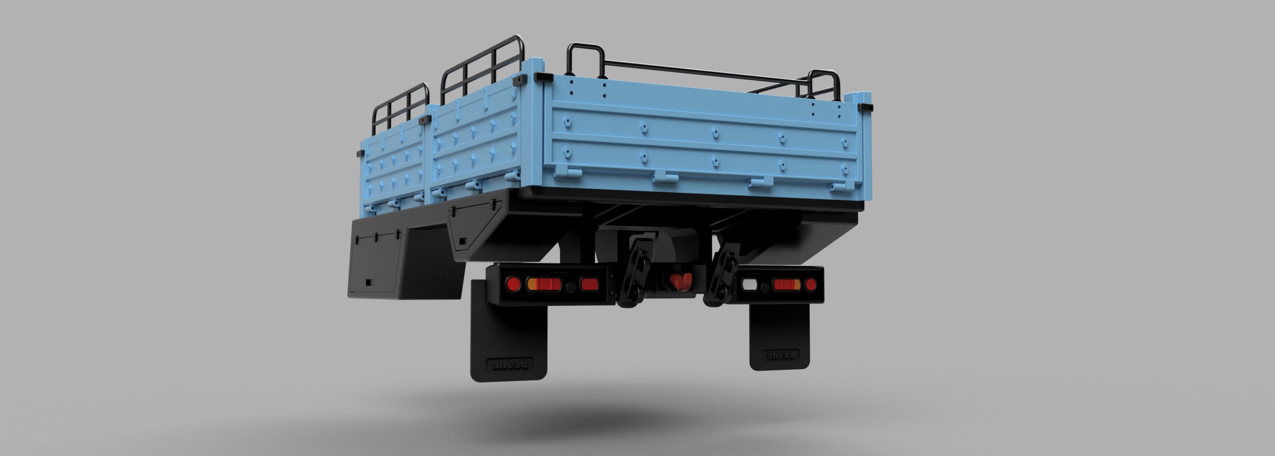 Cat 1 TRX4 4x4 Sideboard Flatbed - 1-10 RC body attachment 3D print model_12