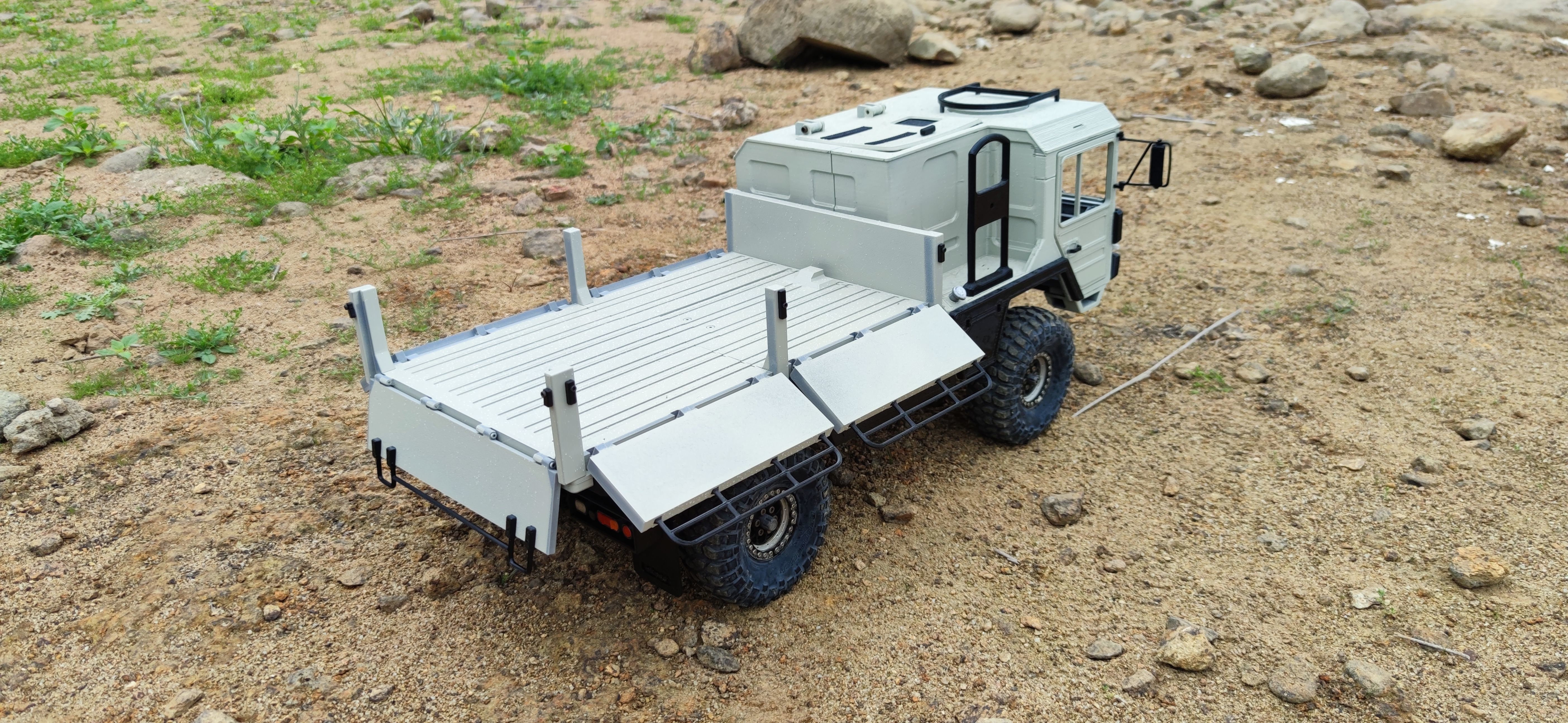 Cat 1 TRX4 4x4 Sideboard Flatbed - 1-10 RC body attachment 3D print model_4