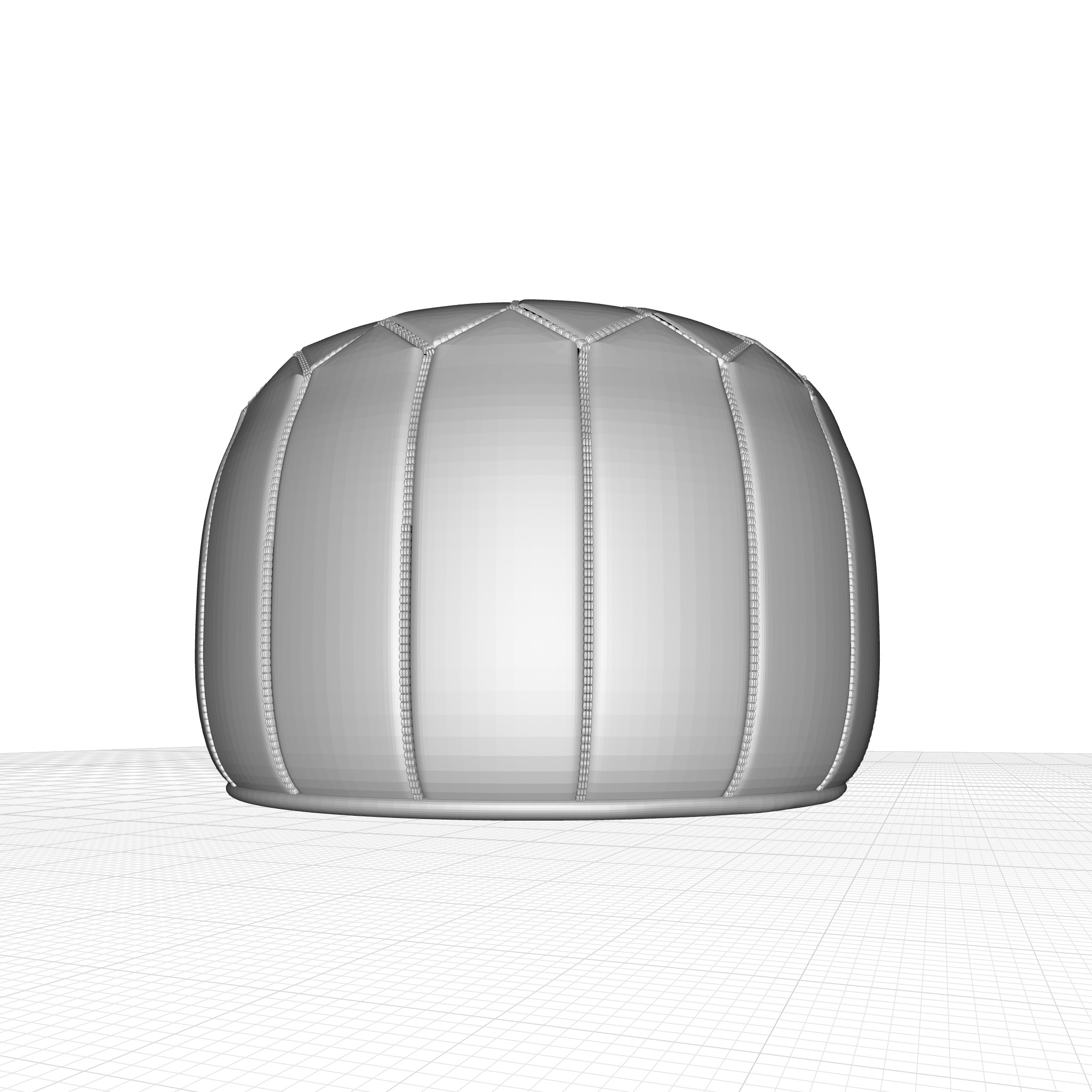 Cherise Genuine Leather Round Pouf Ottoman 3D model_6