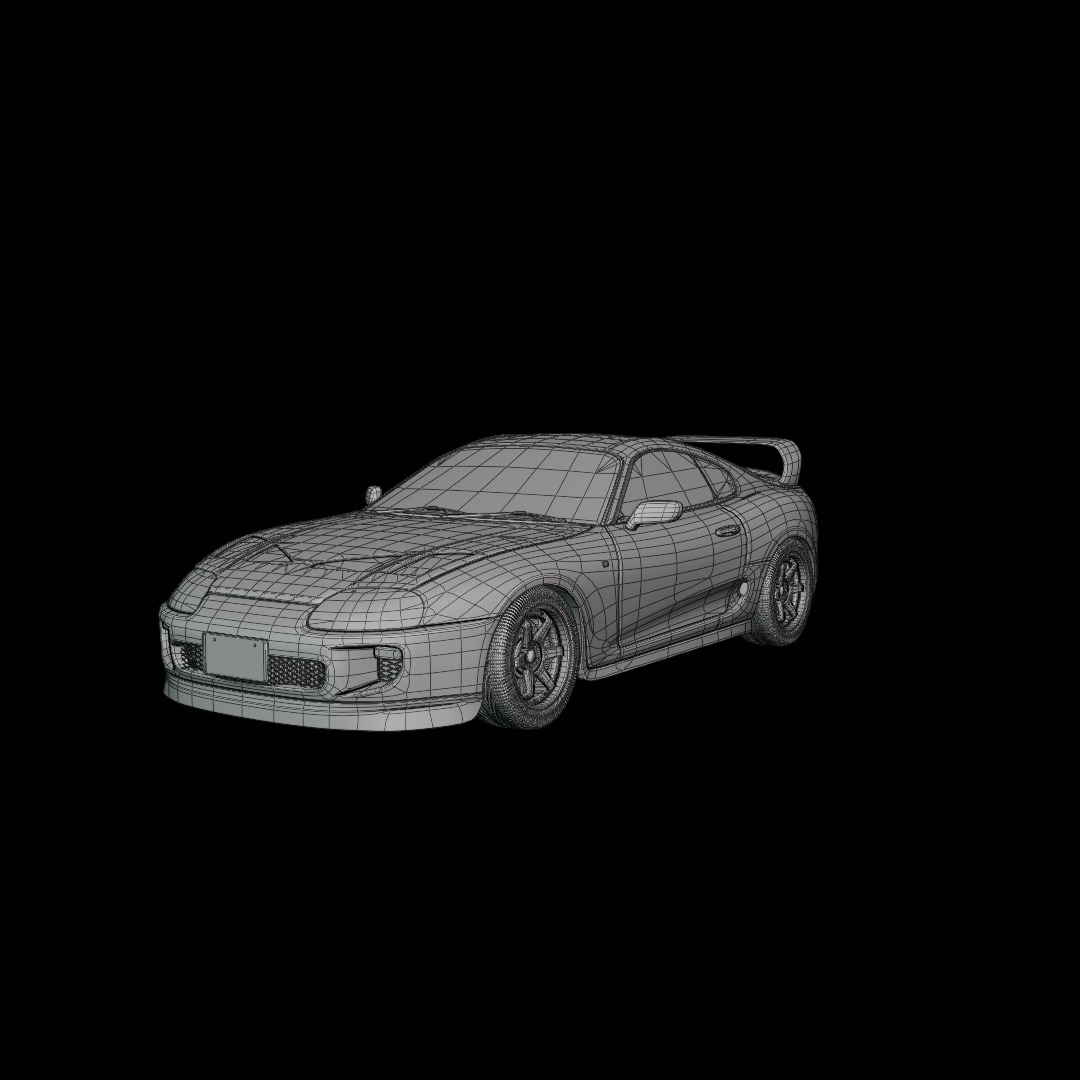 Toyota Supra MK4 RZ 1998 Low-poly 3D model_9