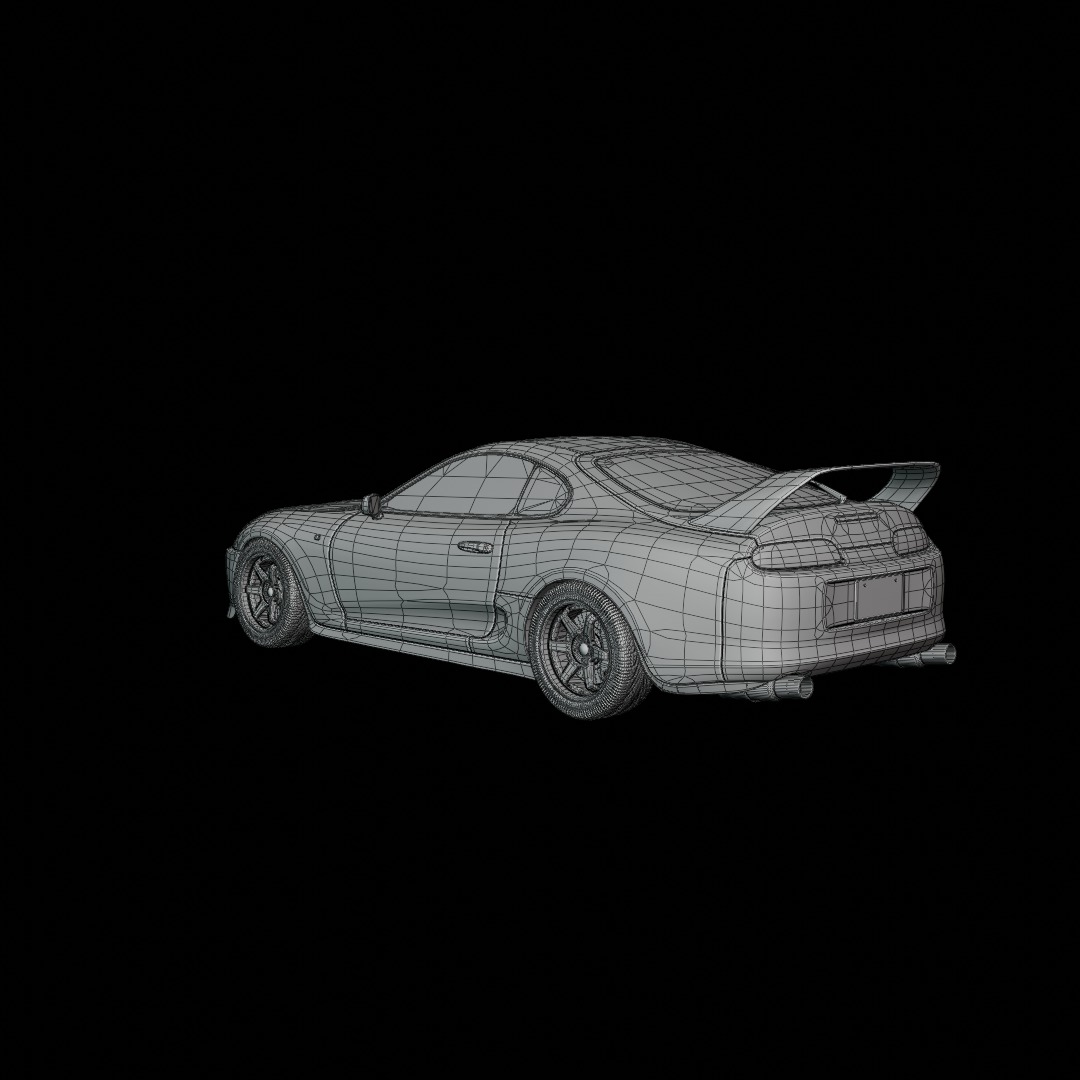 Toyota Supra MK4 RZ 1998 Low-poly 3D model_10