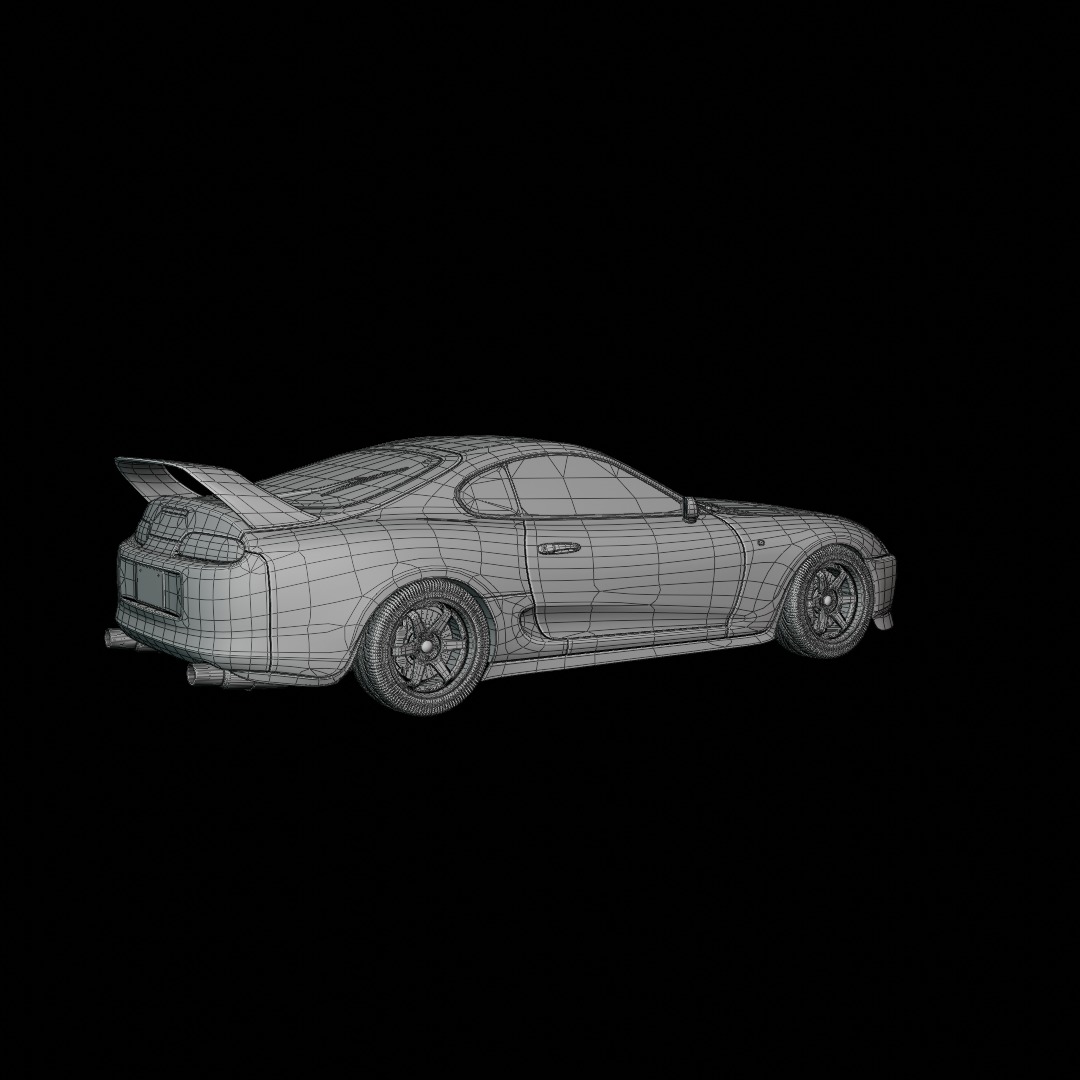 Toyota Supra MK4 RZ 1998 Low-poly 3D model_11