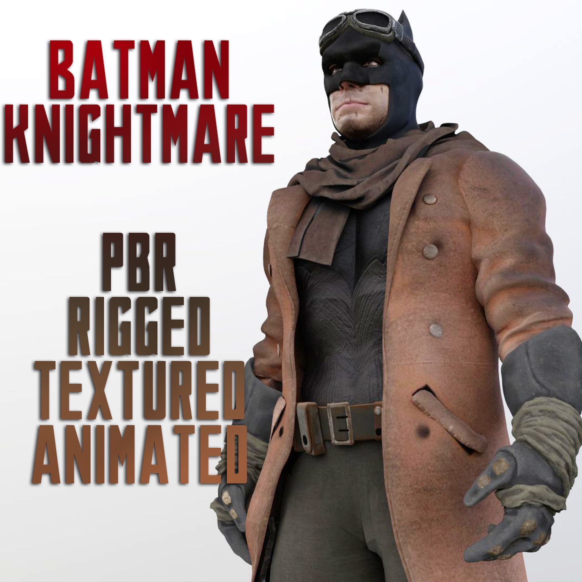 Knightmare Batman renderable animated PBR  Low-poly 3D model_12