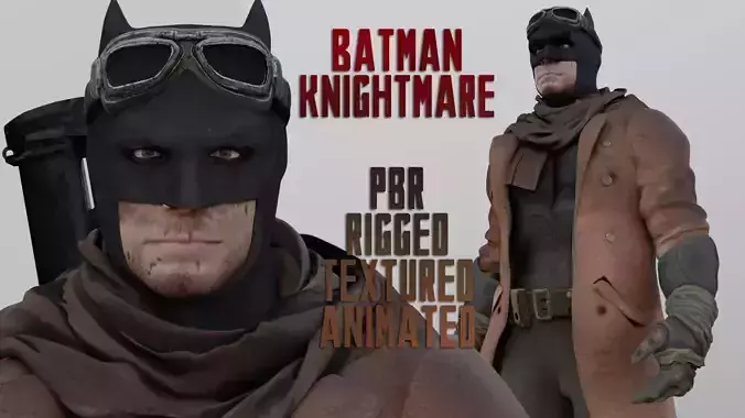 Knightmare Batman renderable animated PBR  Low-poly 3D model