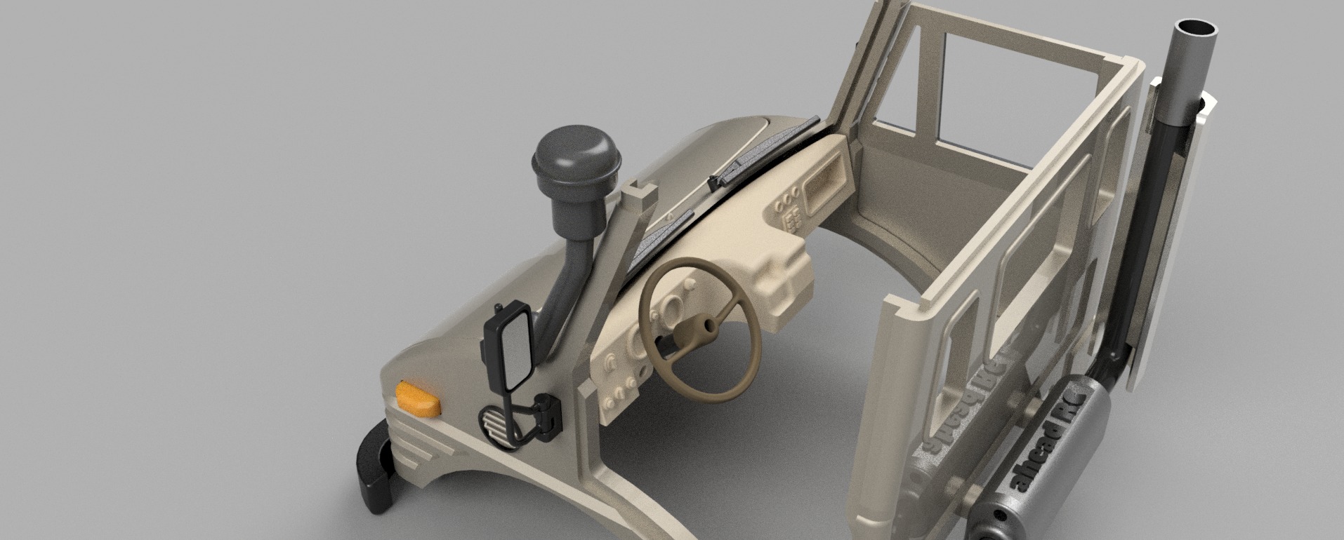 Baby Bog 406 Front Cab - 1-18 TRX4M RC body 3D print model_10