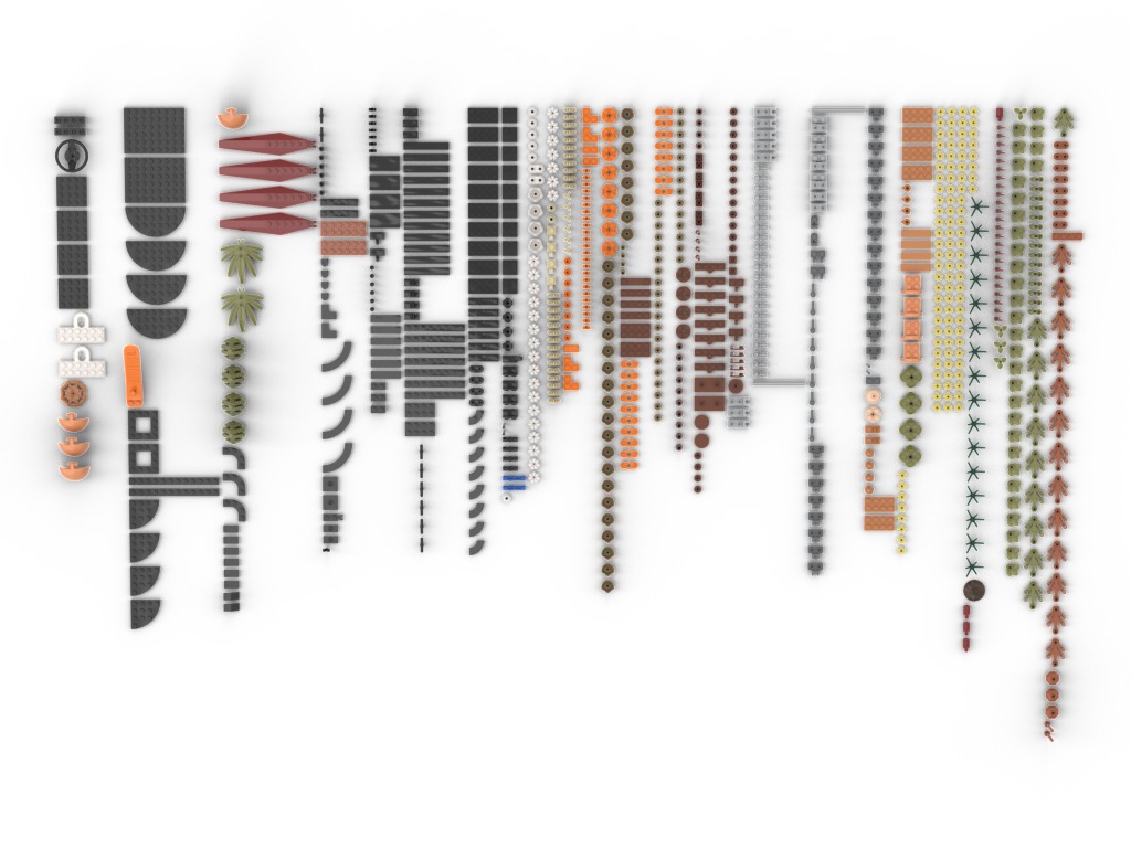 PixelBricks3D - Lego Dried Flower Centerpiece  3D print model_3