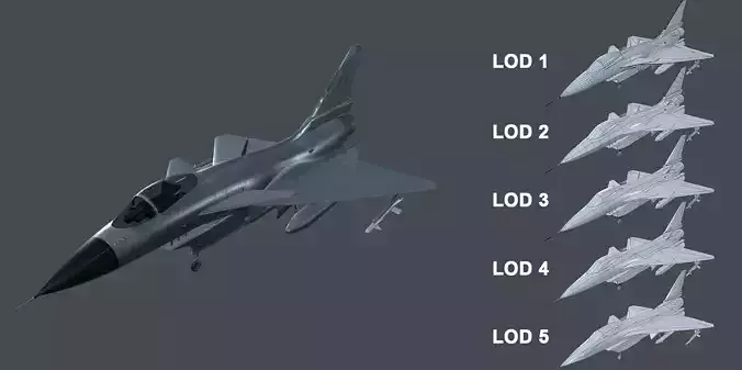 Asset - Army - J10 - 3D MODEL Low-poly Low-poly 3D model