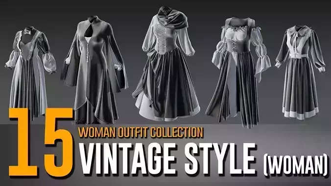 15 Woman Vintage Style Wear Collection- VOL 23