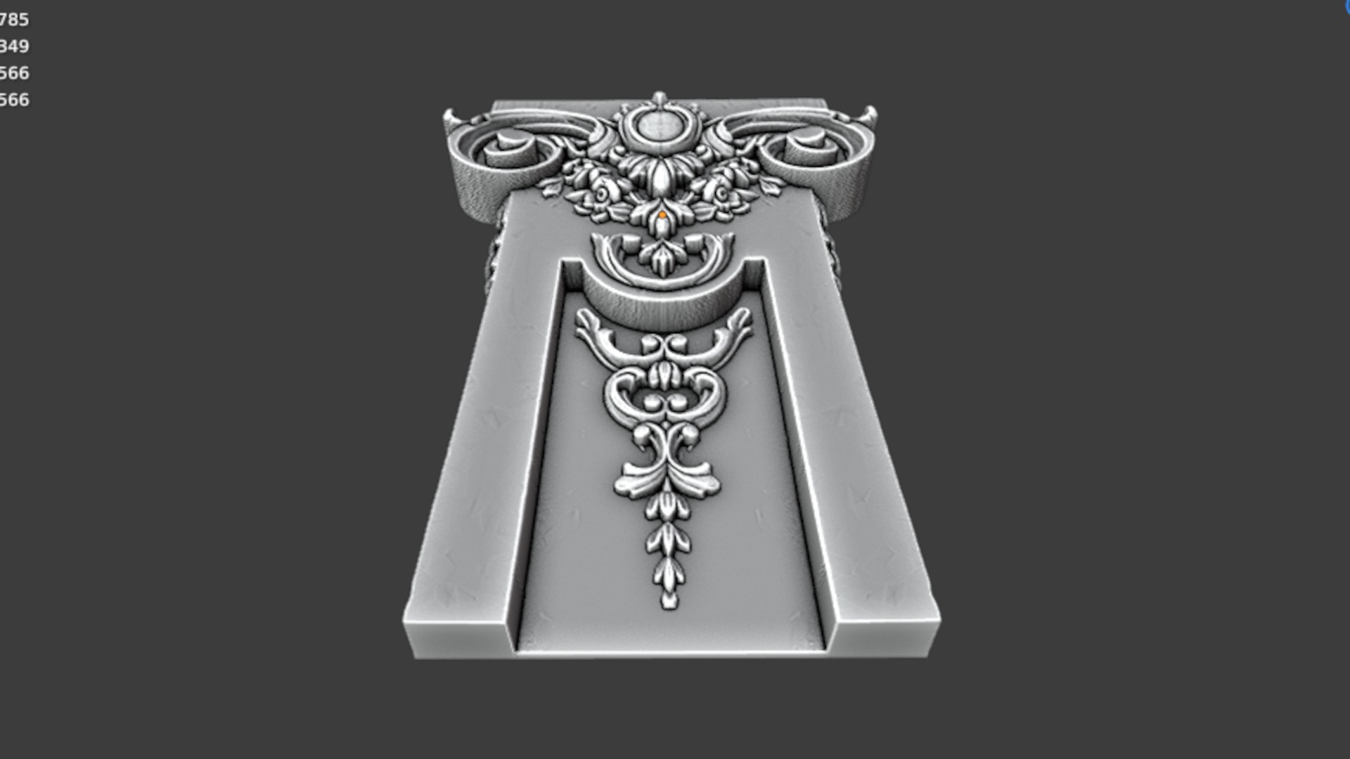 Classic decor ornament carved 07 3D model_2