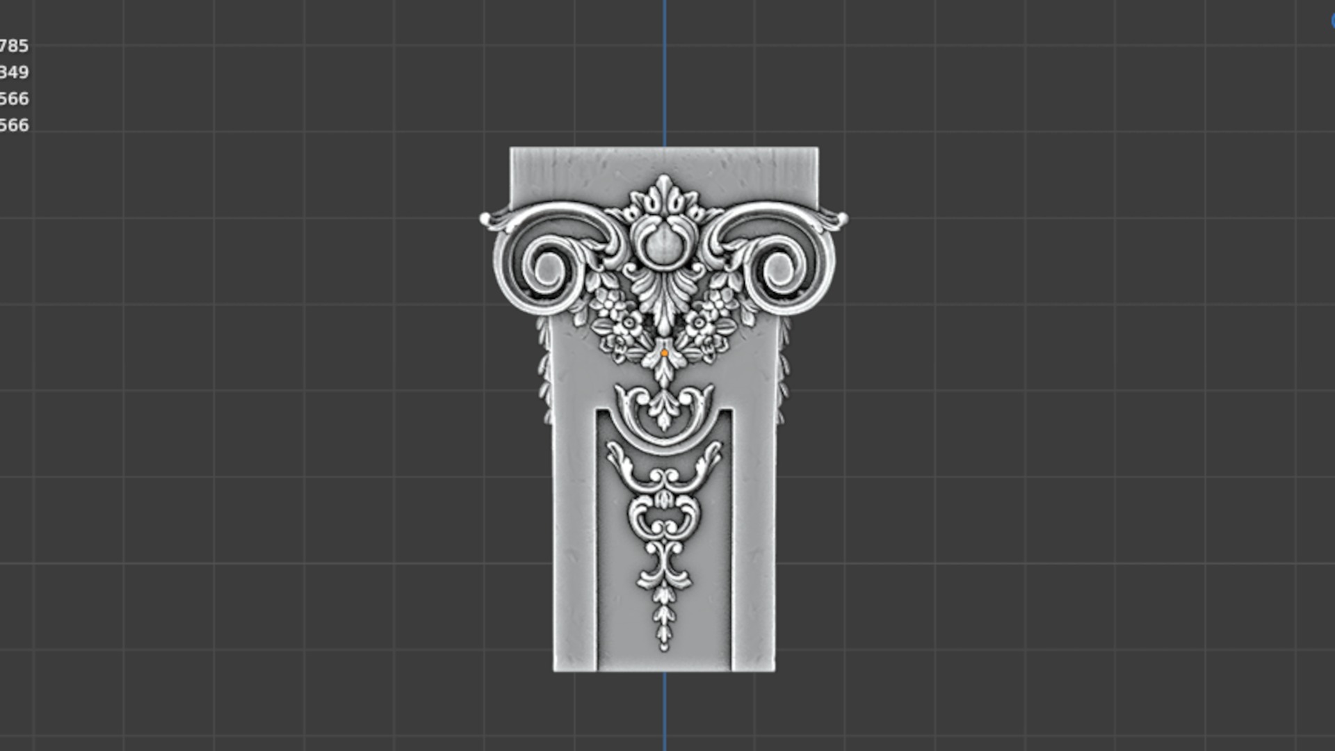 Classic decor ornament carved 07 3D model_4